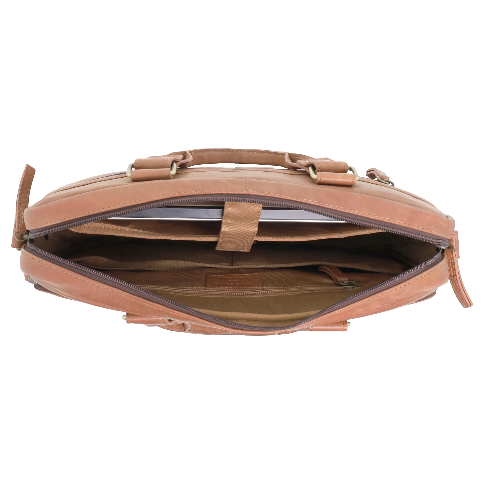 Pierre Cardin Multi-Compartment Leather Computer Bag - Image 2