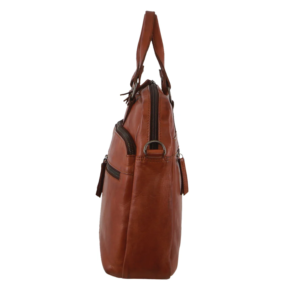 Pierre Cardin Multi-Compartment Leather Computer Bag - Image 4