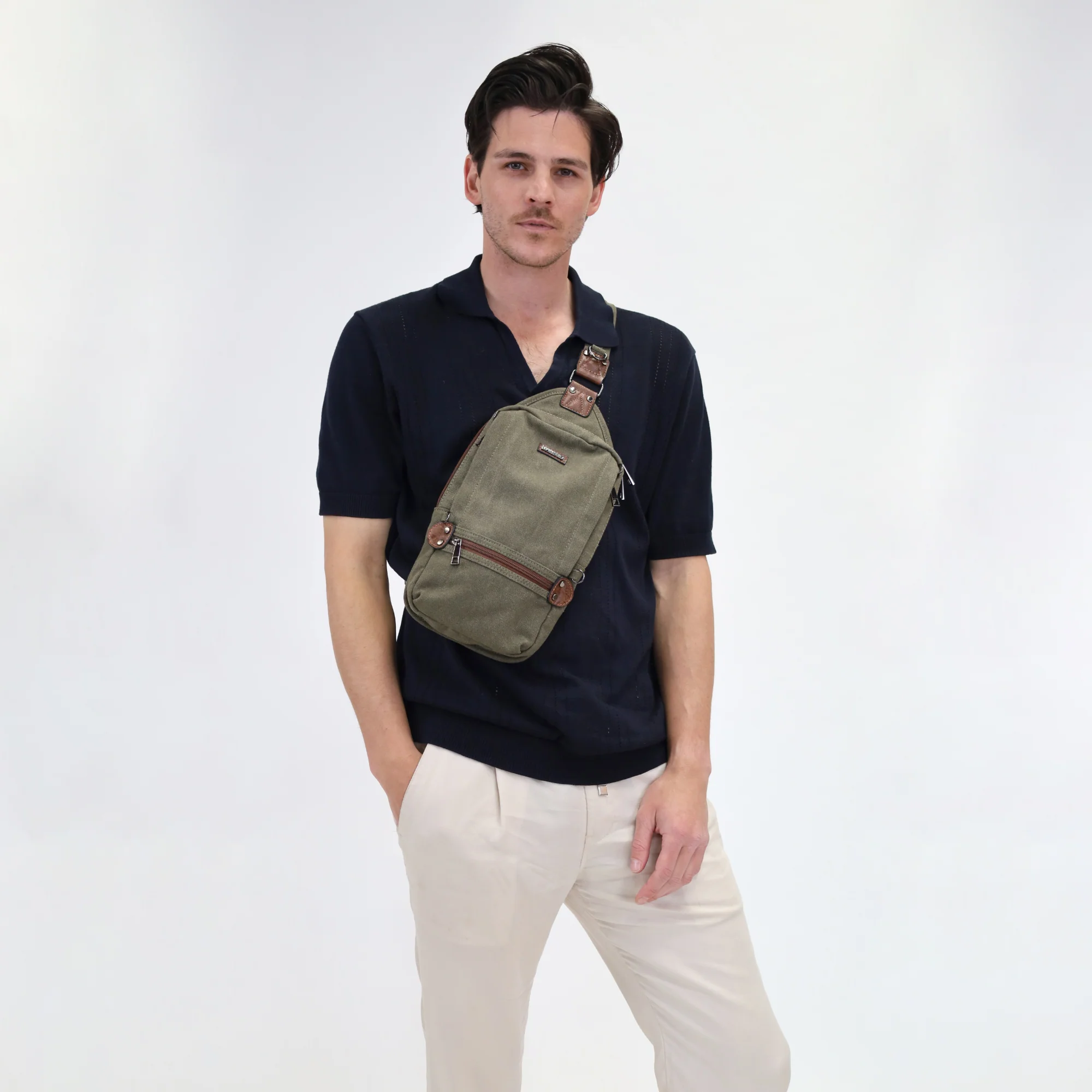 Pierre Cardin Canvas Cross Body Bag - Image 2