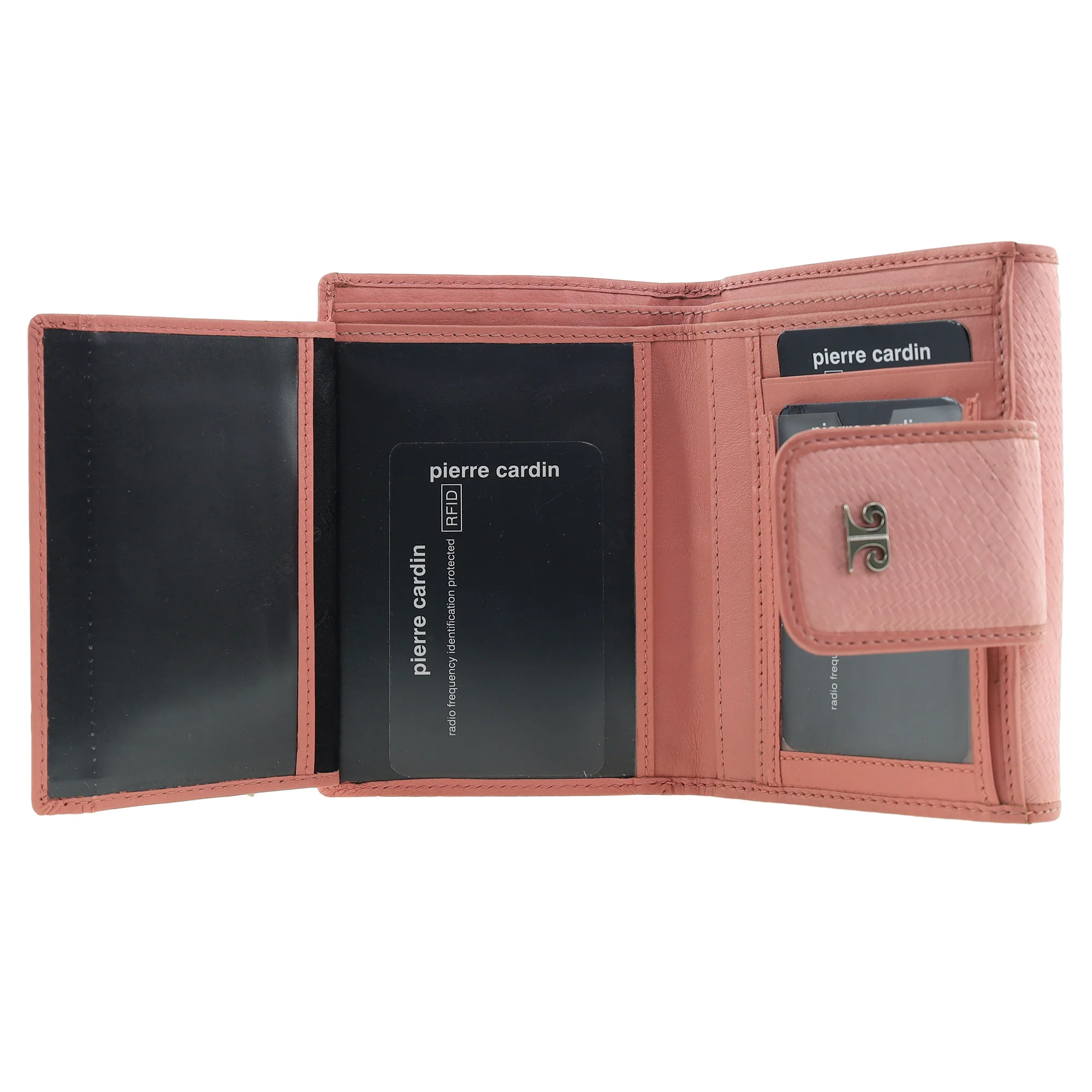Pierre Cardin Genuine Leather Ladies Tri-Fold Wallet in Pink - Image 3
