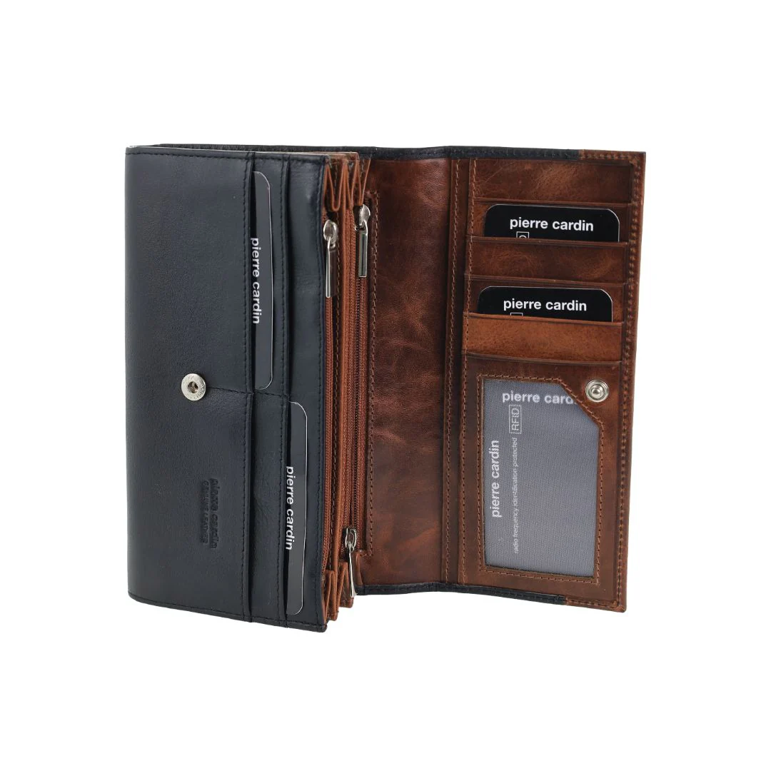 Pierre Cardin Men's Leather Rustic Flat Wallet - Image 2