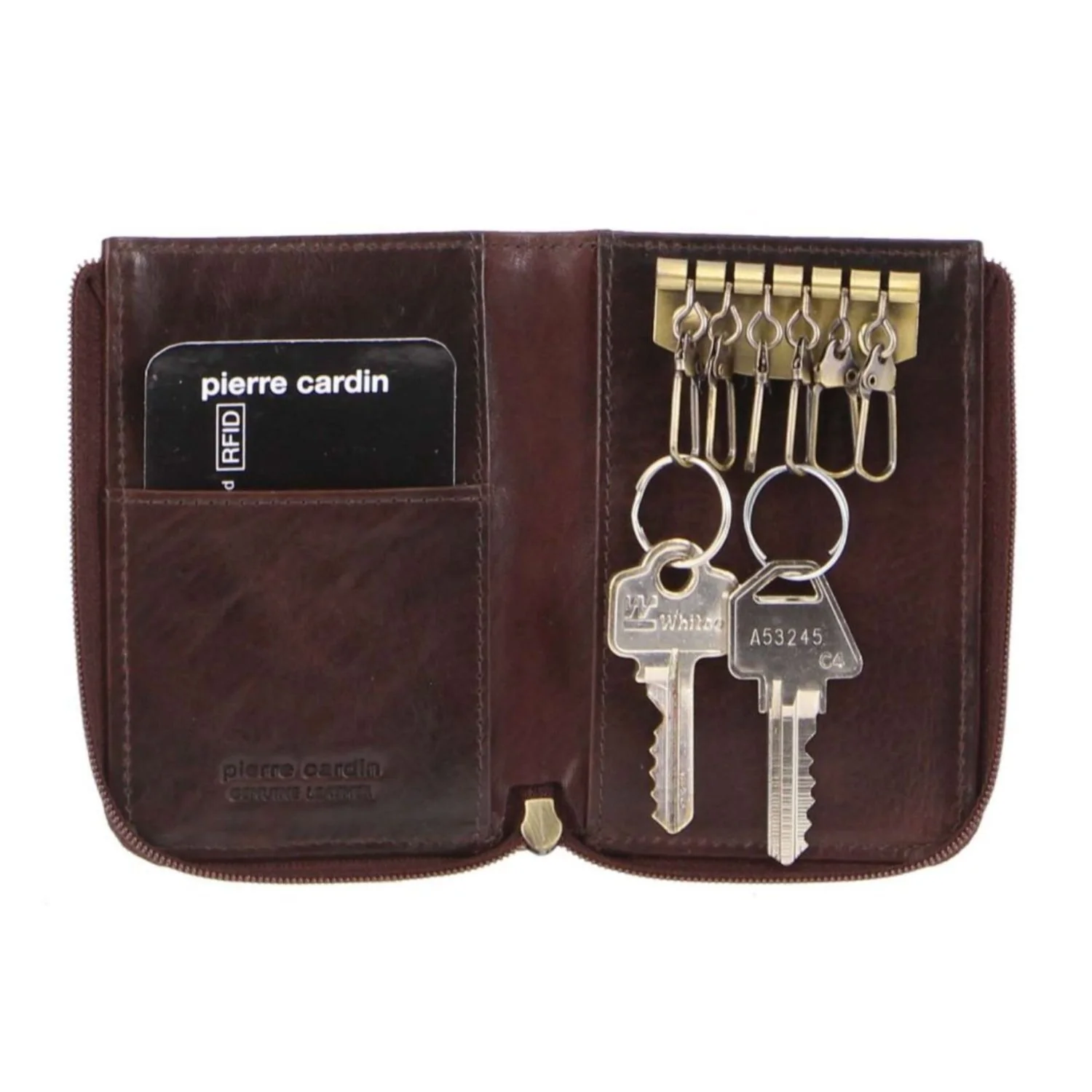 Pierre Cardin Italian Leather Key + Credit Card Holder - Image 2