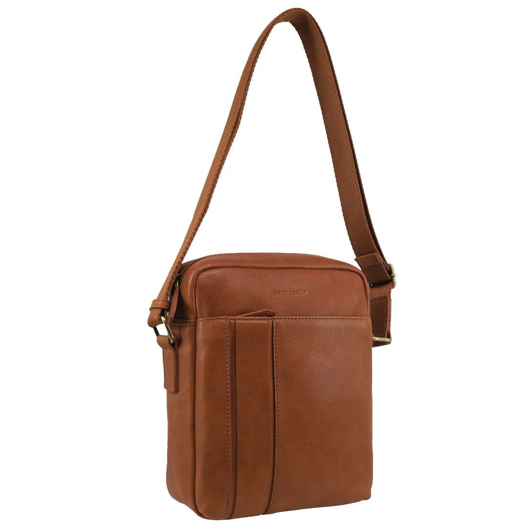 Pierre Cardin Men's Leather Versatile Crossbody Bag