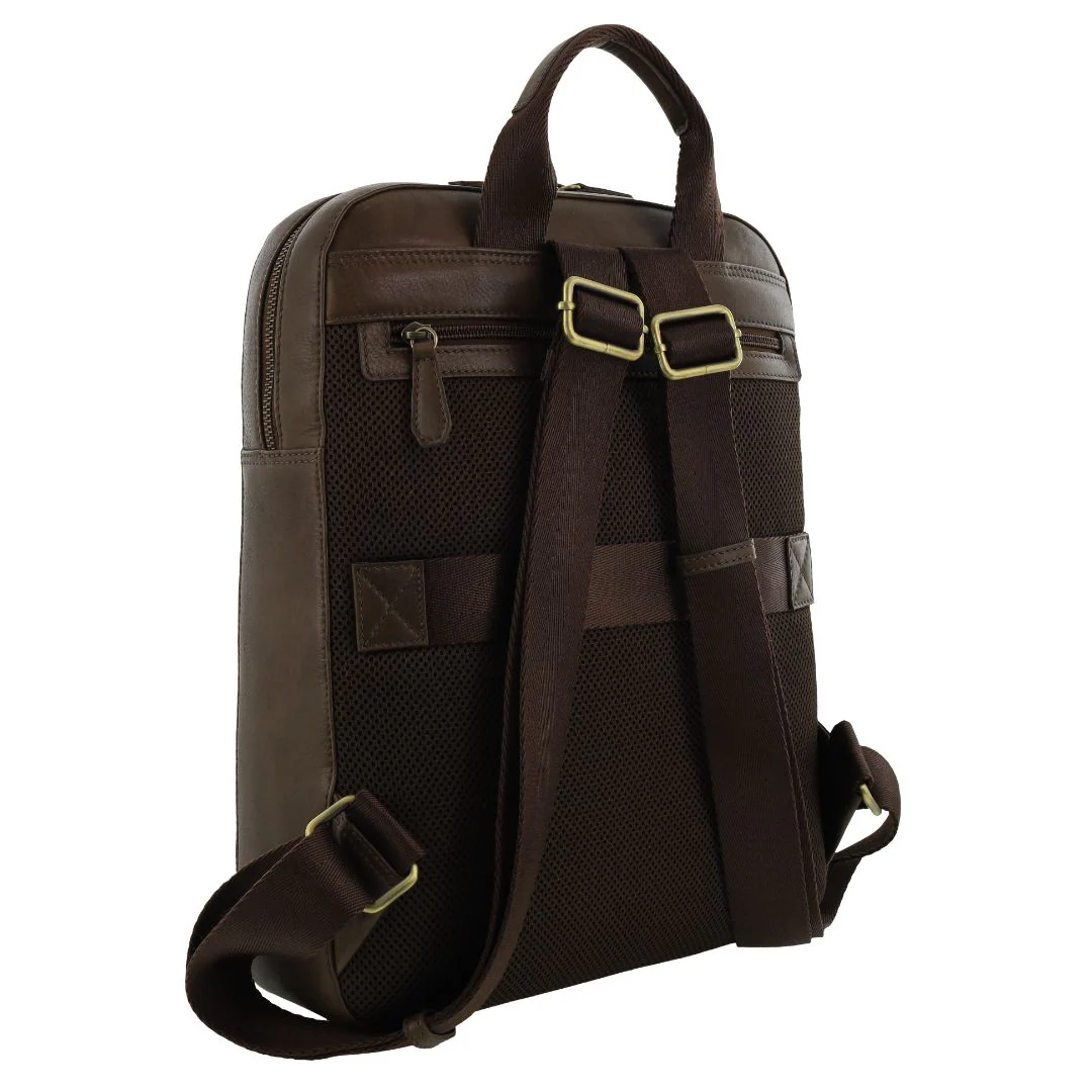 Pierre Cardin Men's Leather Functional Business/Laptop Backpack - Image 5