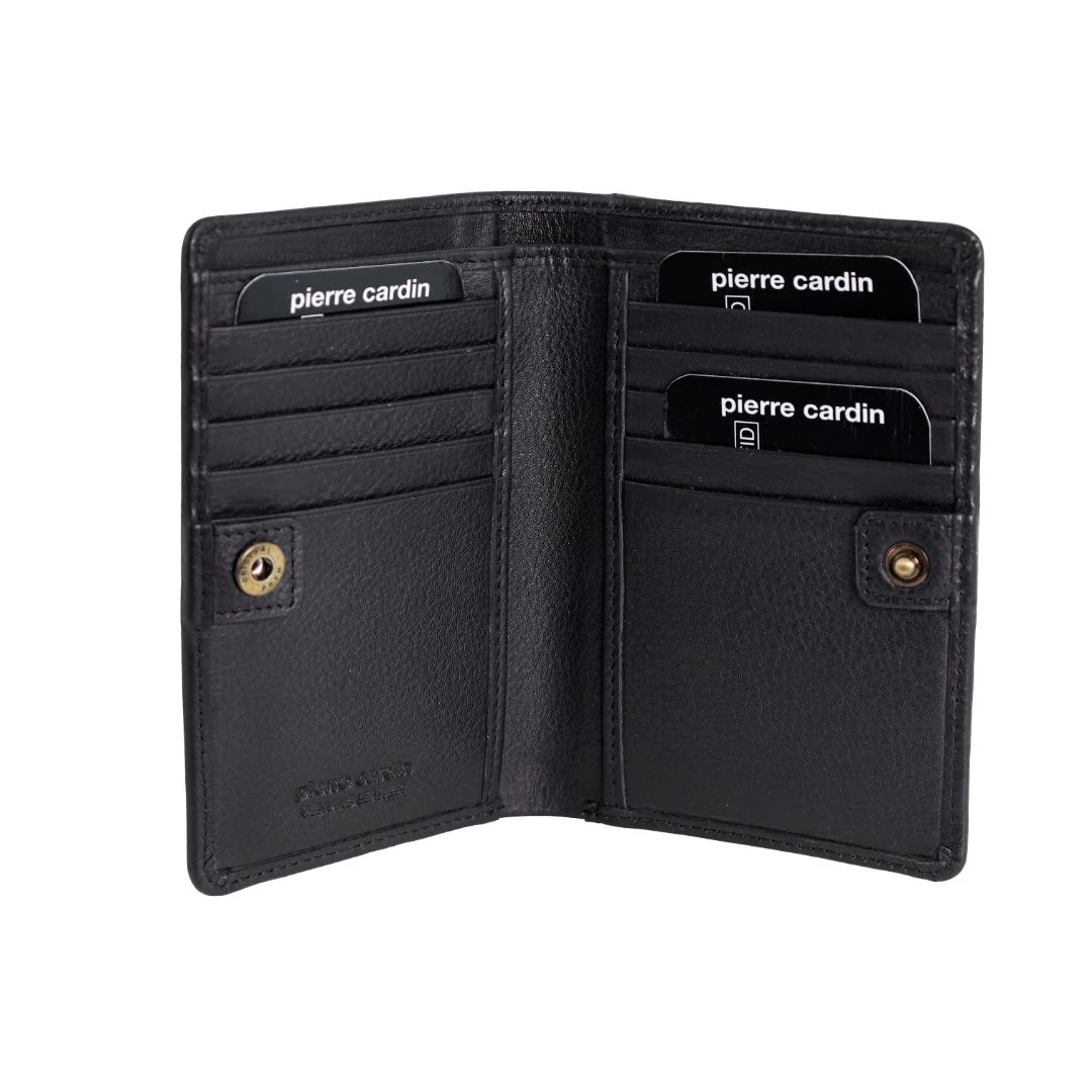 Pierre Cardin Ladies Leather Snap Button Bi-Fold Wallet - Image 2