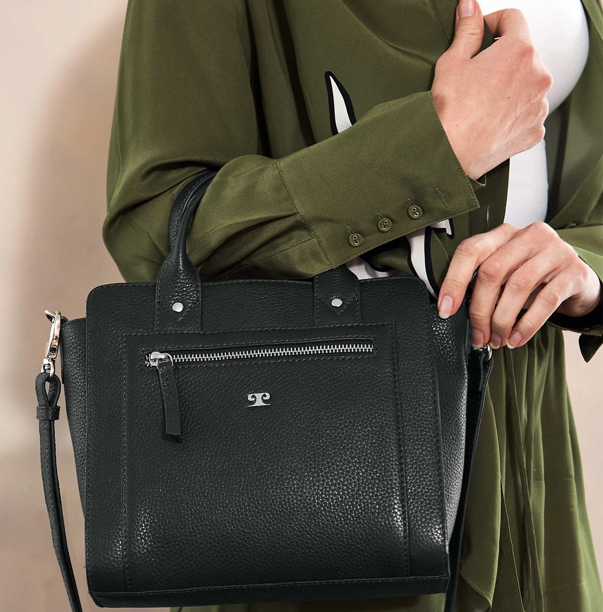 Pierre Cardin Ladies Leather Mini Tote Crossbody Bag - Image 6