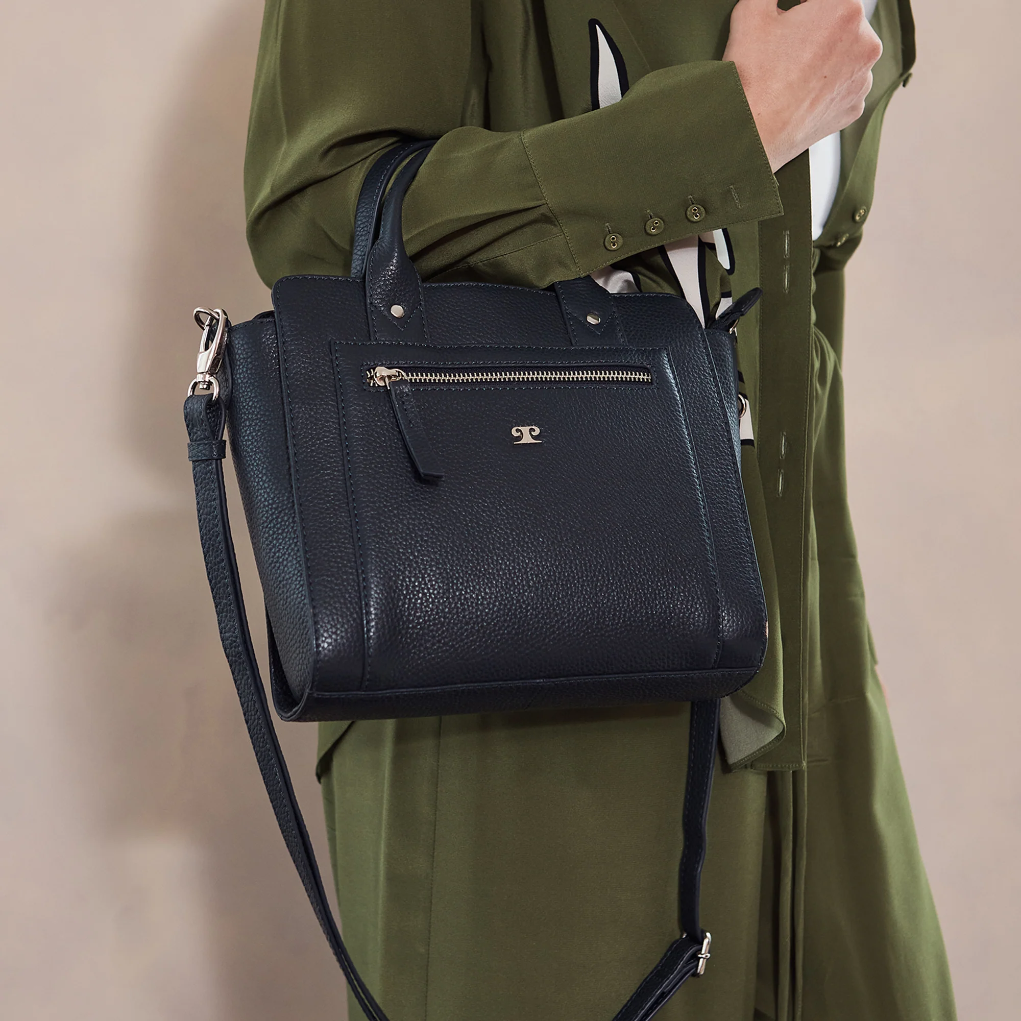 Pierre Cardin Ladies Leather Mini Tote Crossbody Bag - Image 6