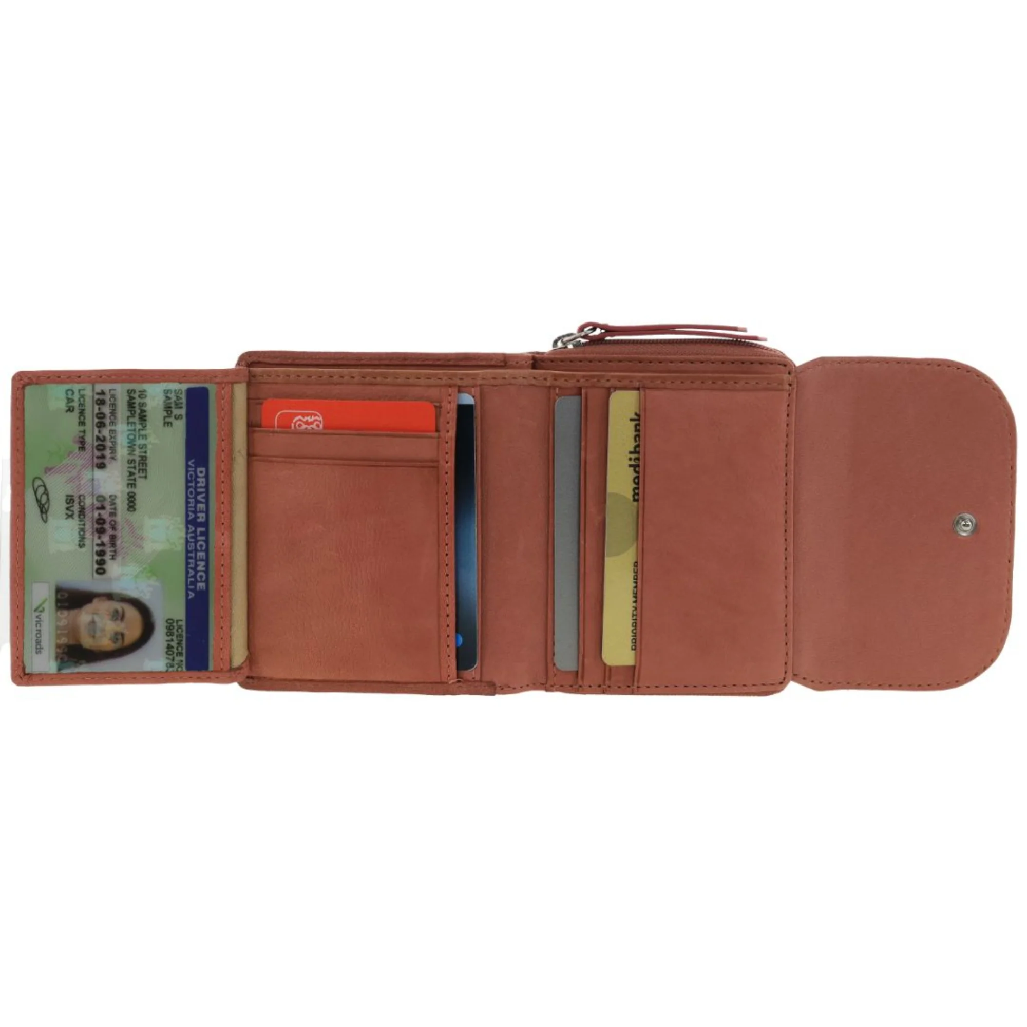 Pierre Cardin Ladies Leather Tri-Fold Tab Wallet - Image 3