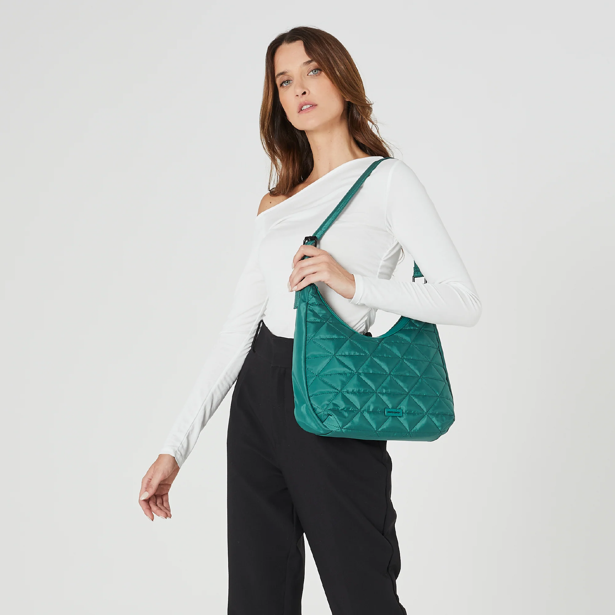 Pierre Cardin Ladies Nylon Quilted Hobo Bag - Image 2