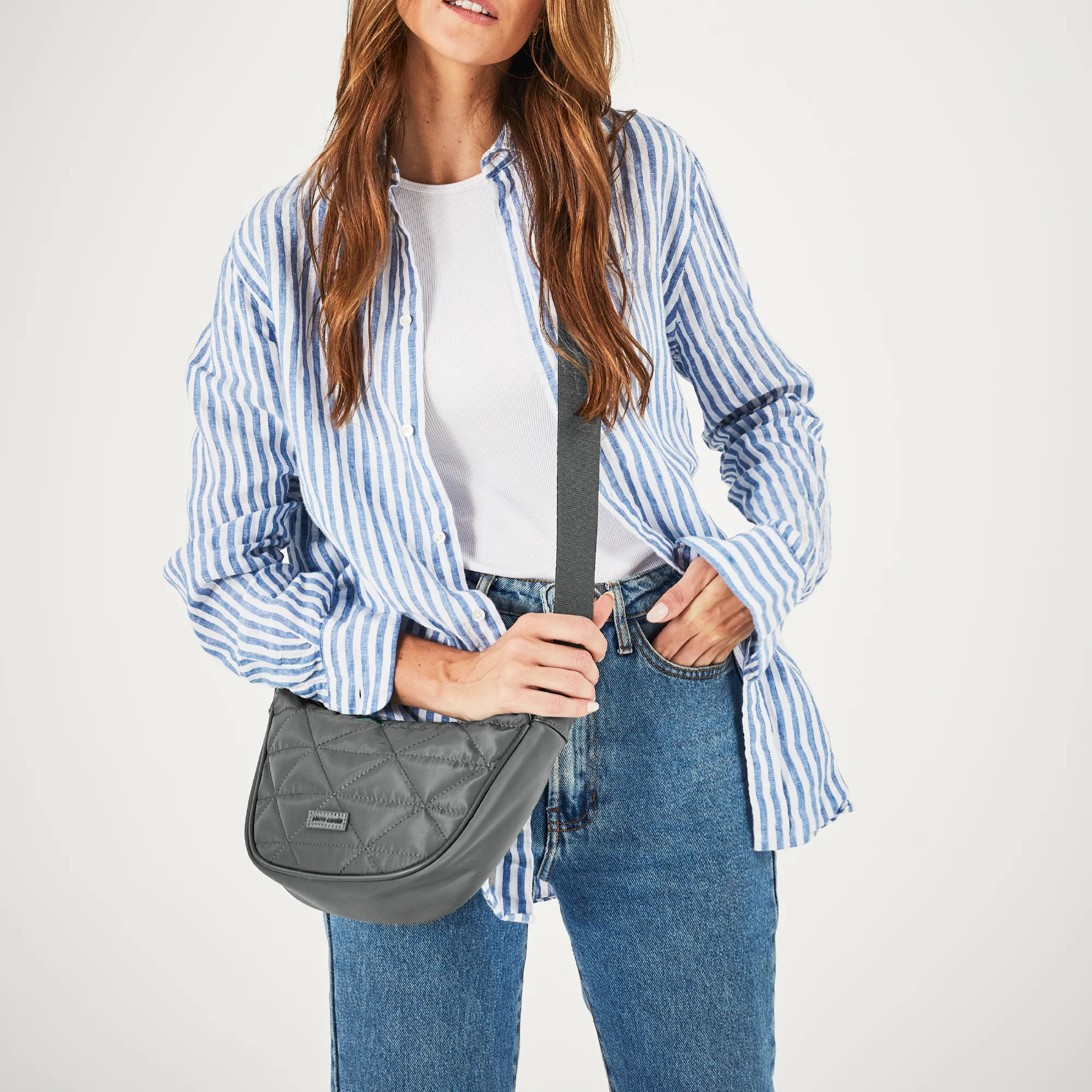 Pierre Cardin Ladies Nylon Crescent Cross-Body Bag