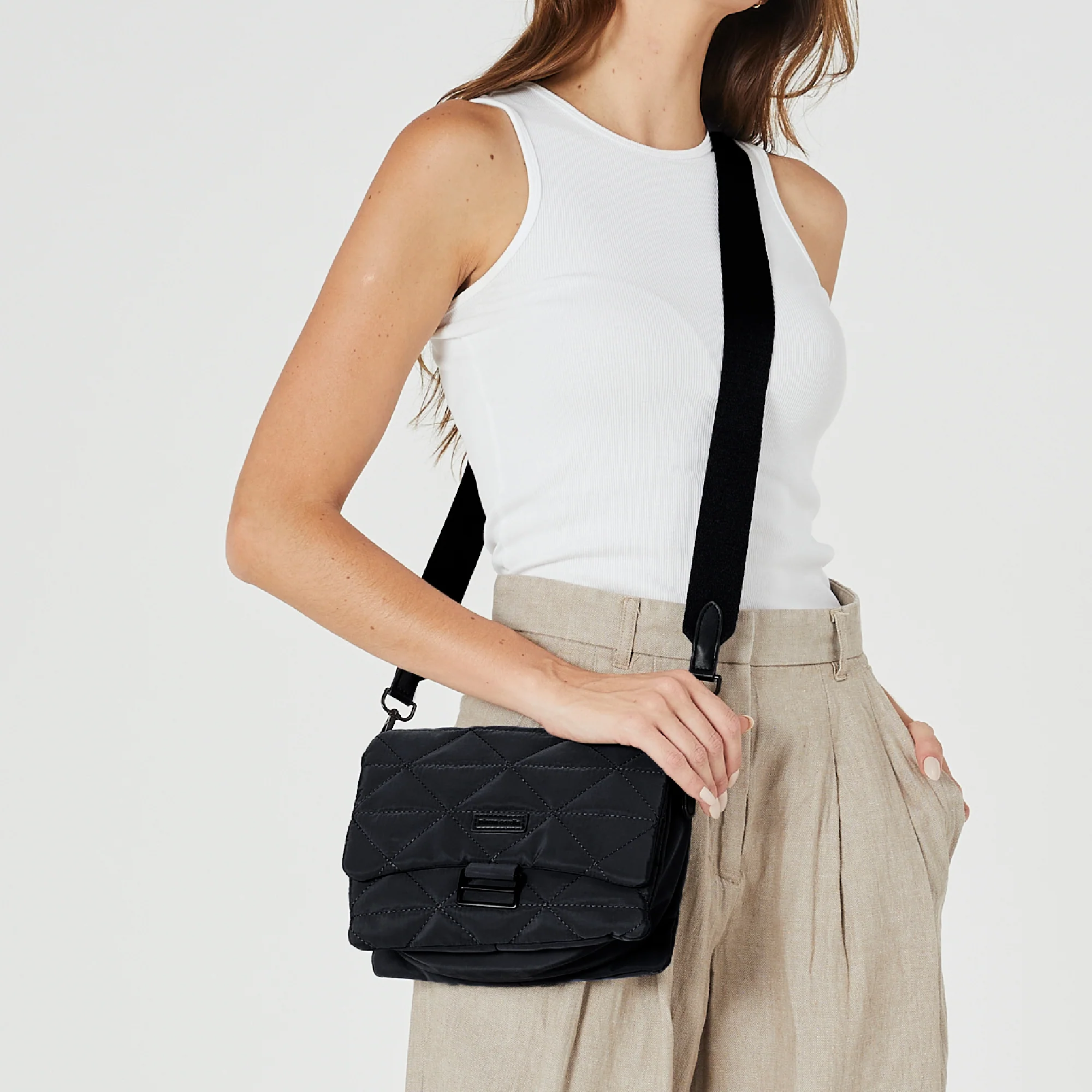 Pierre Cardin Ladies Nylon Textured Crossbody Bag