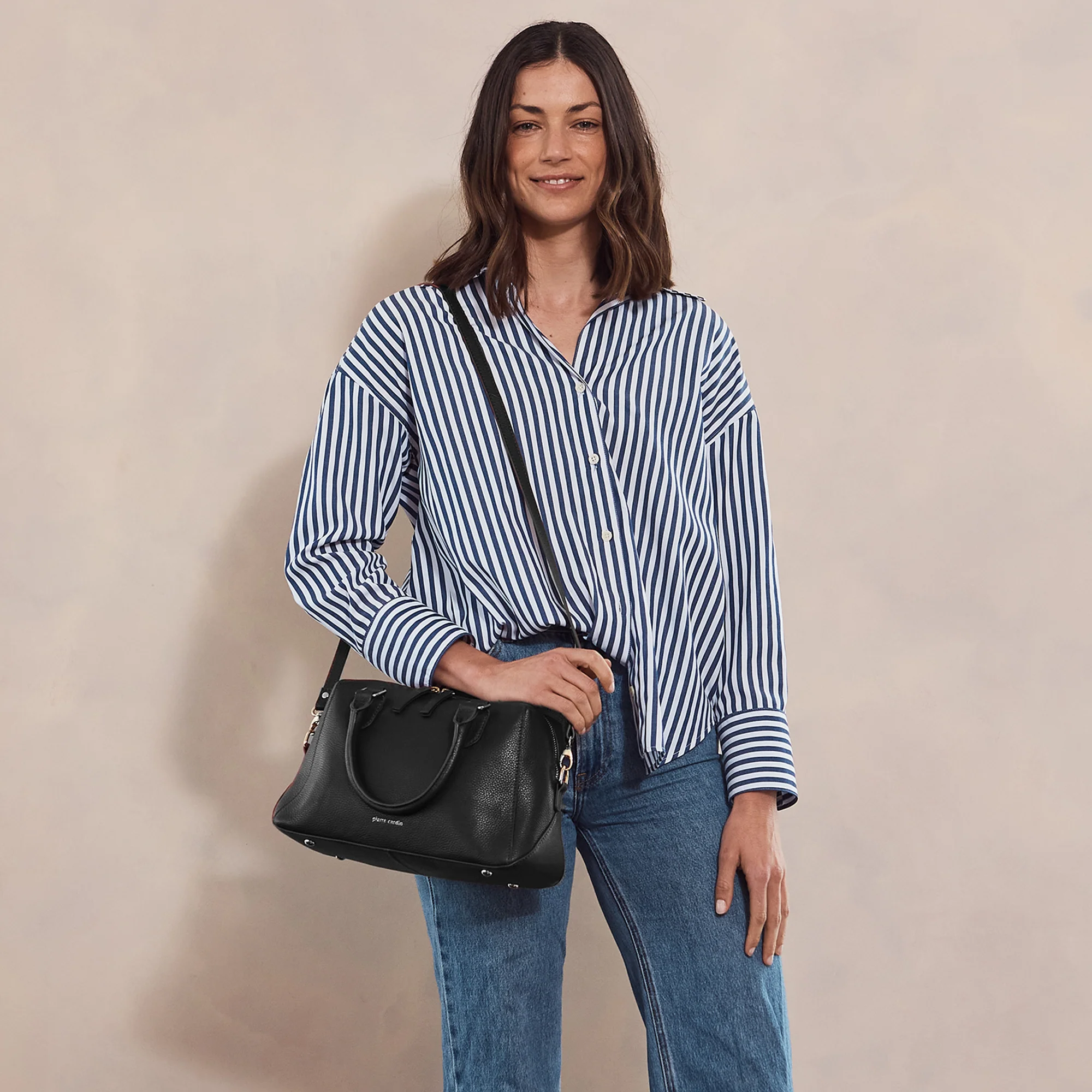 Pierre Cardin Ladies Leather Tote Crossbody Bag - Image 2