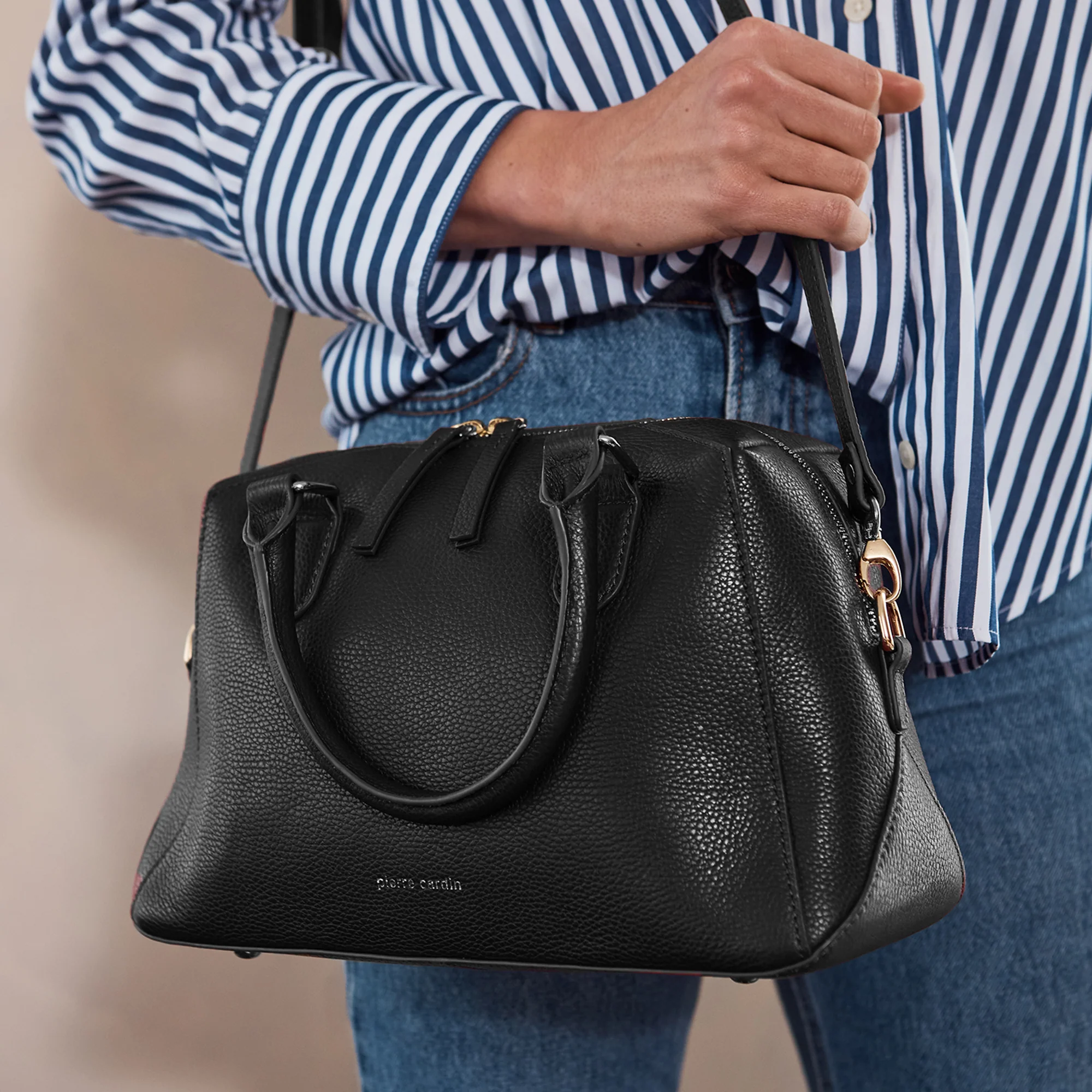 Pierre Cardin Ladies Leather Tote Crossbody Bag - Image 4