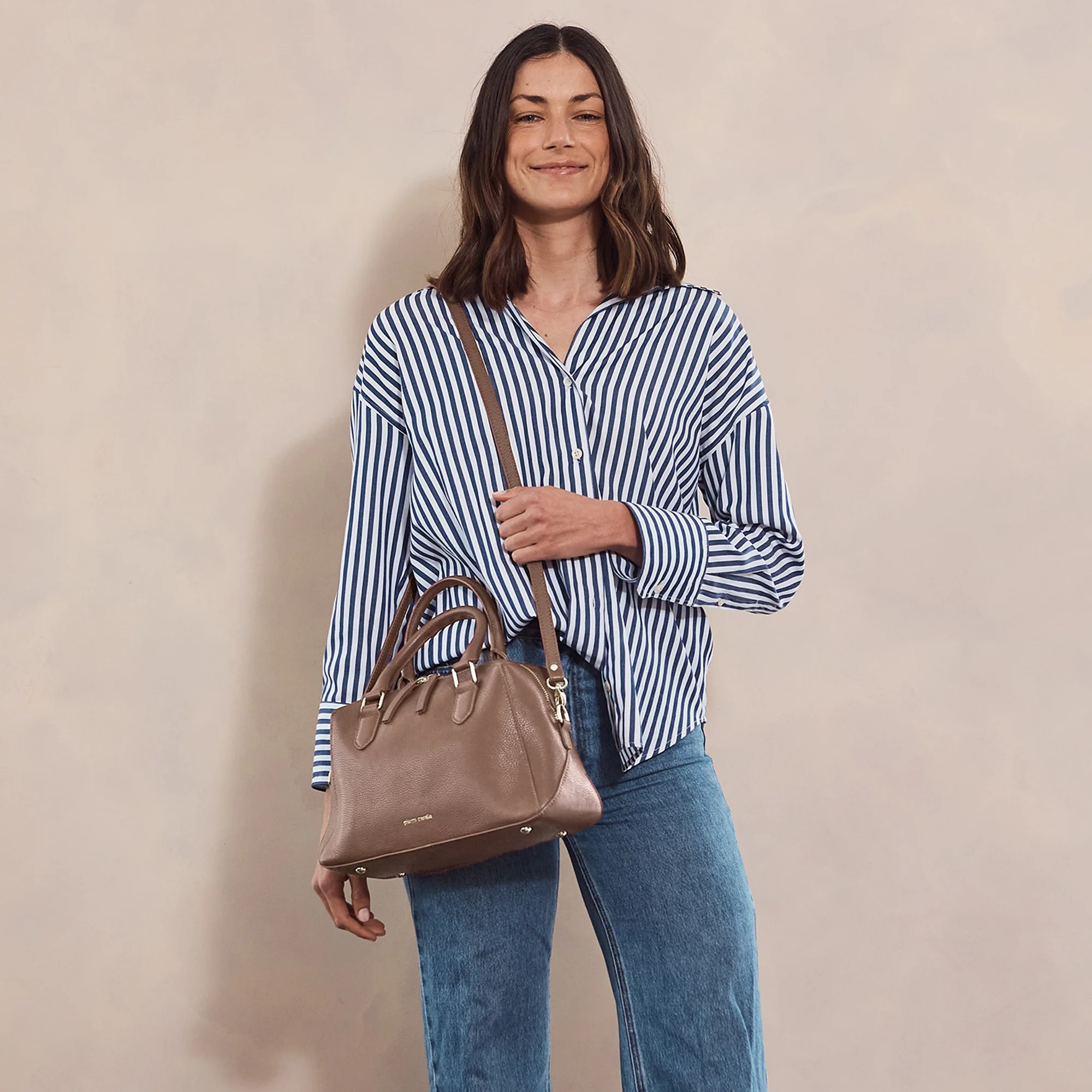 Pierre Cardin Ladies Leather Tote Crossbody Bag - Image 2