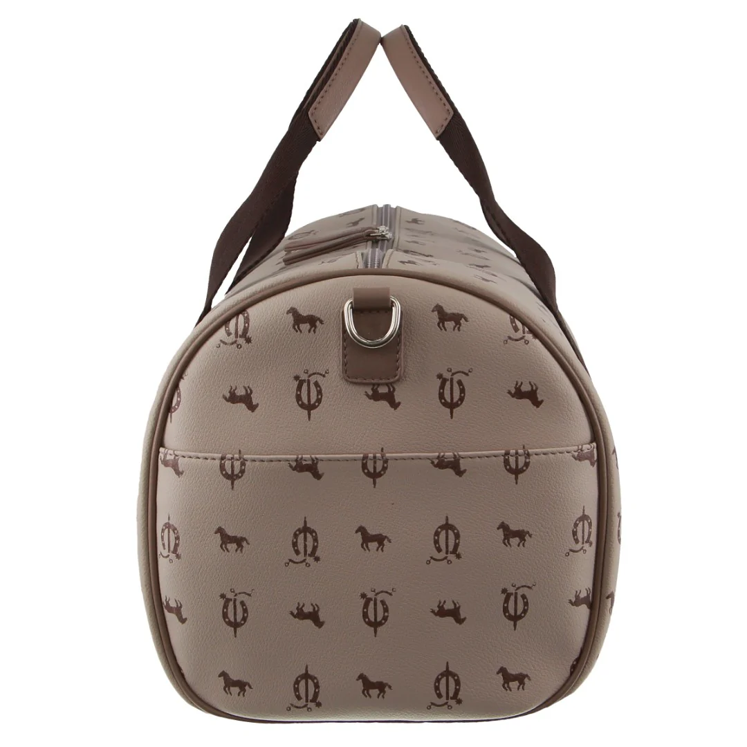 Pierre Cardin Leather/Canvas Print Design Duffle Bag - Image 3