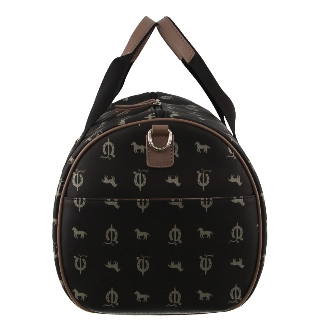 Pierre Cardin Leather/Canvas Print Design Duffle Bag - Image 4