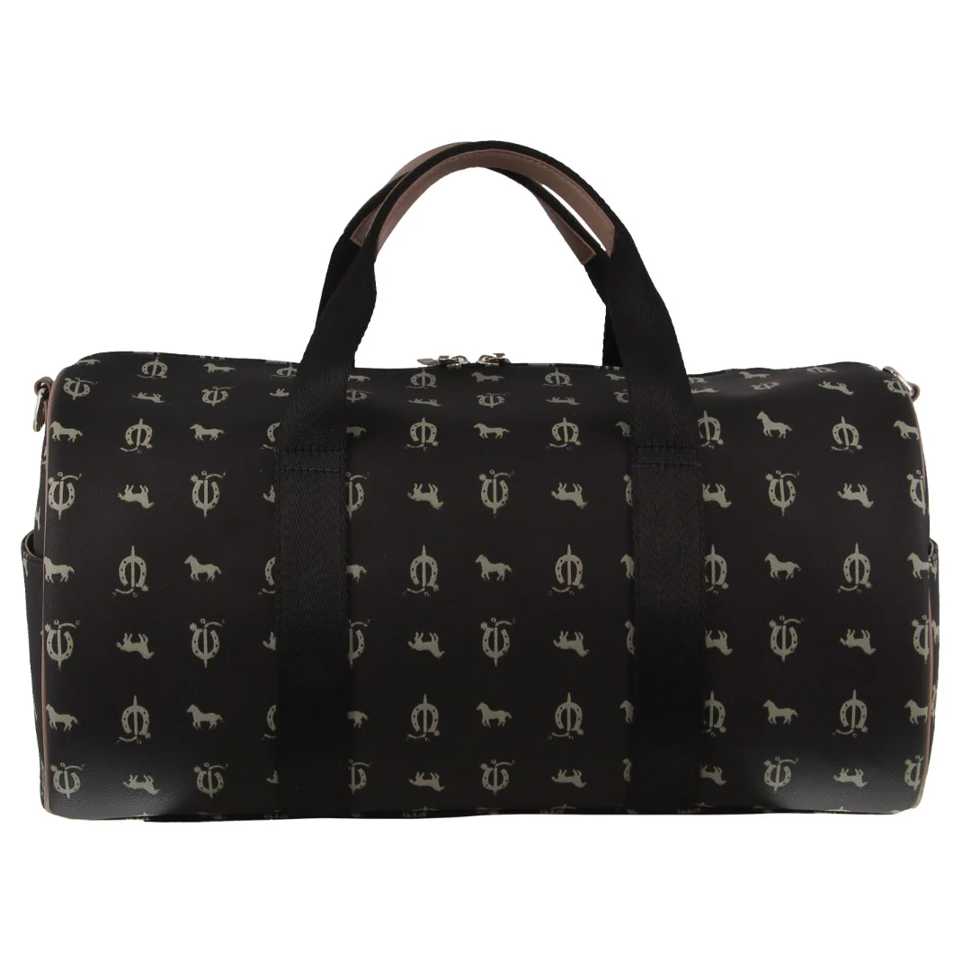 Pierre Cardin Leather/Canvas Print Design Duffle Bag - Image 5