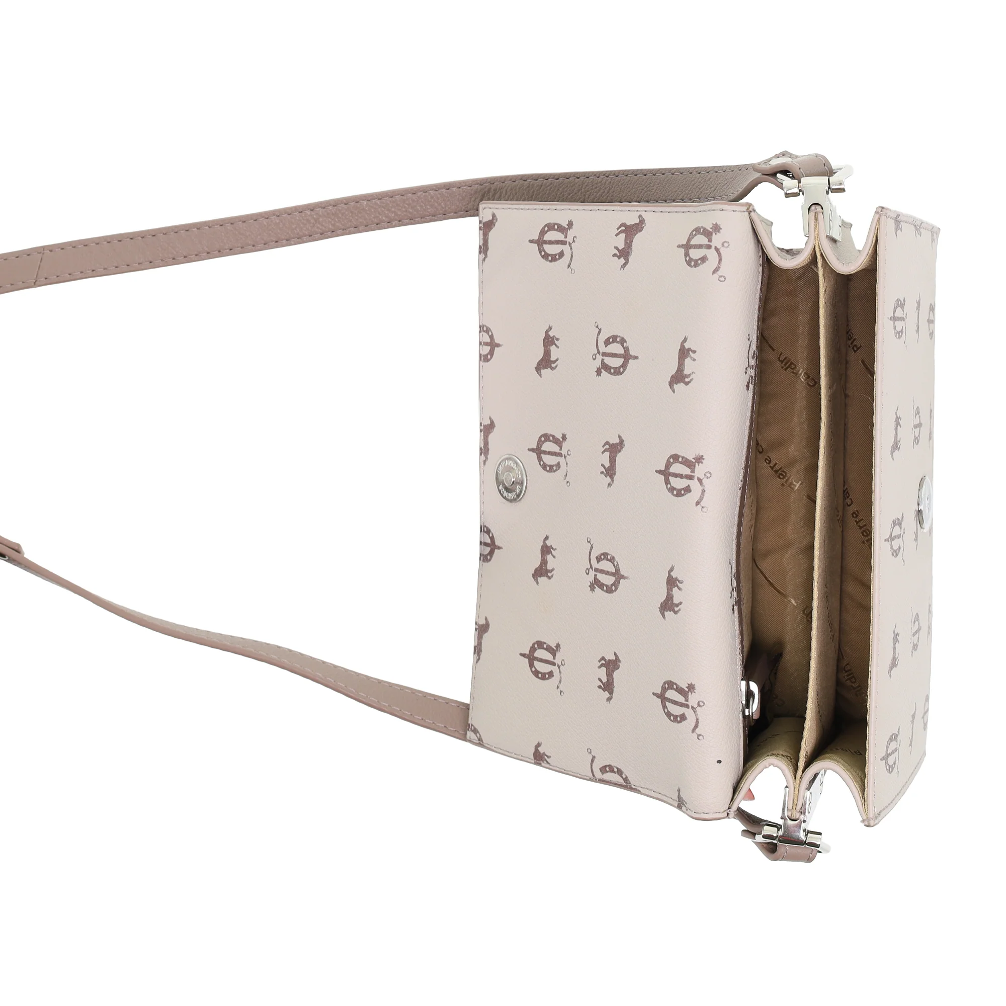 Pierre Cardin Canvas Print/Leather Trim Flap Cross-Body Bag - Image 2