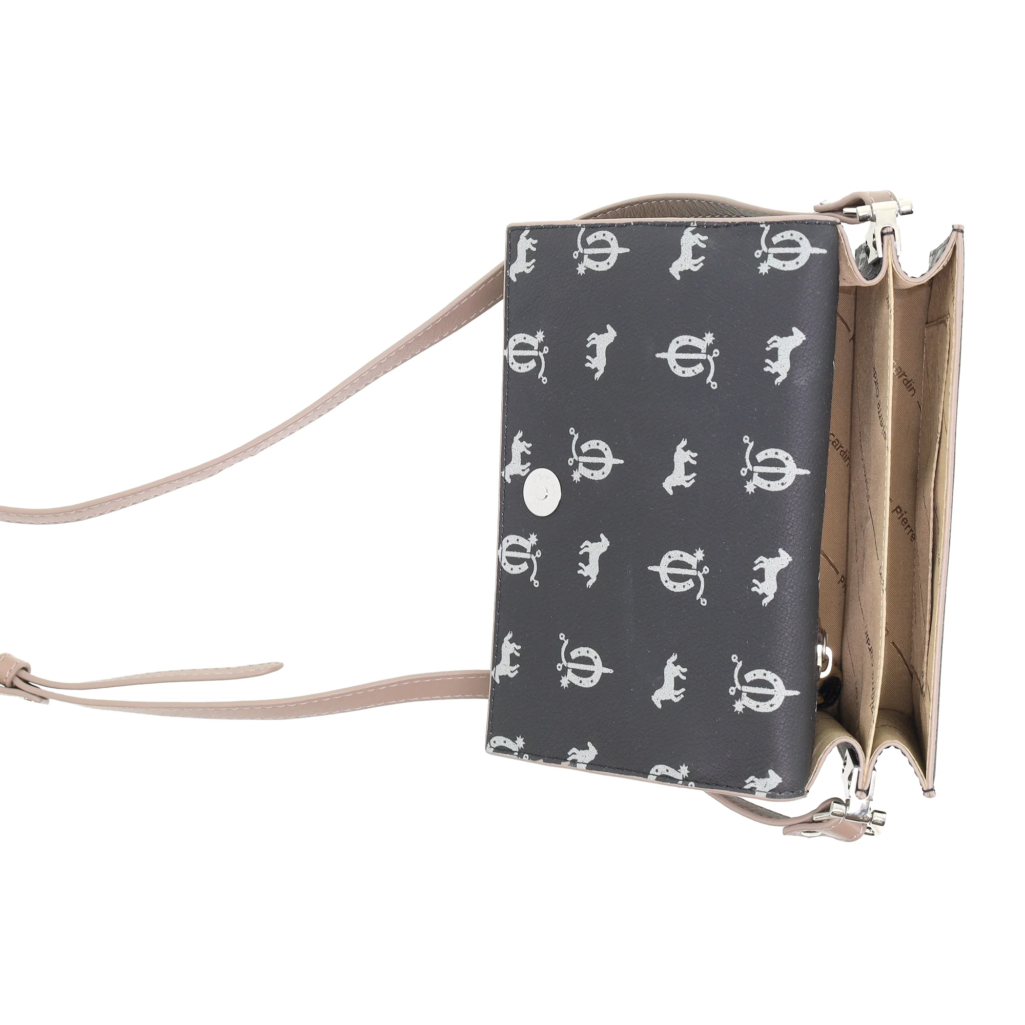 Pierre Cardin Canvas Print/Leather Trim Flap Cross-Body Bag - Image 2