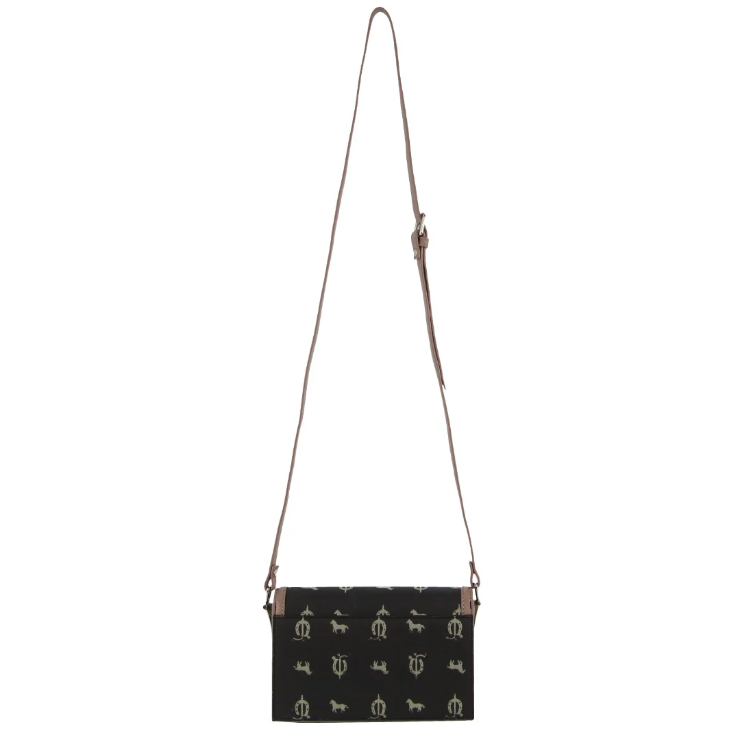 Pierre Cardin Canvas Print/Leather Trim Flap Cross-Body Bag - Image 4