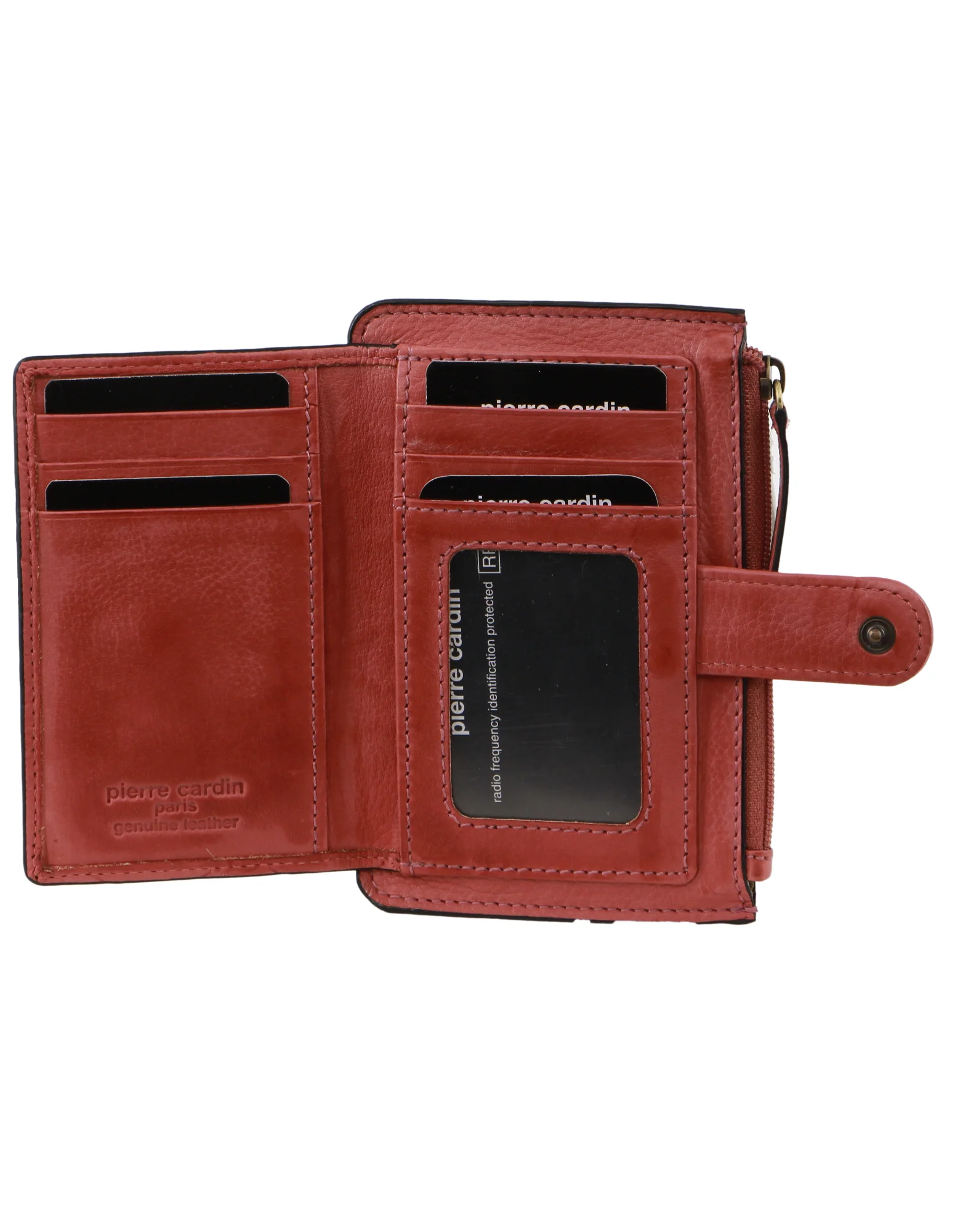 Pierre Cardin Leather Pattern Embossed Pattern Zip Purse Wallet - Image 2