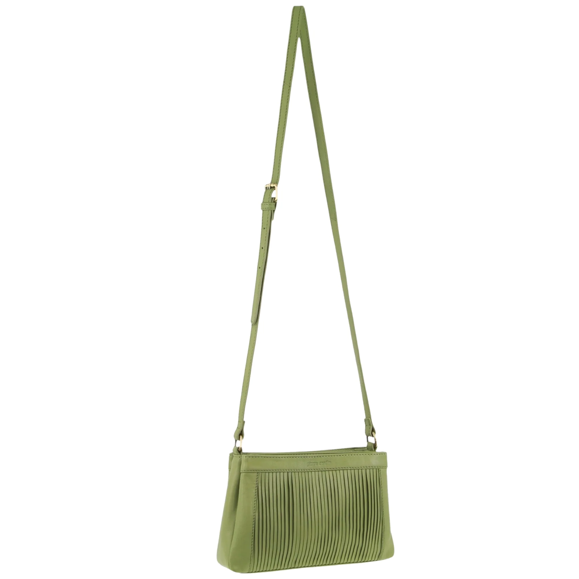 Pierre Cardin Leather Pleated Design Crossbody Bag