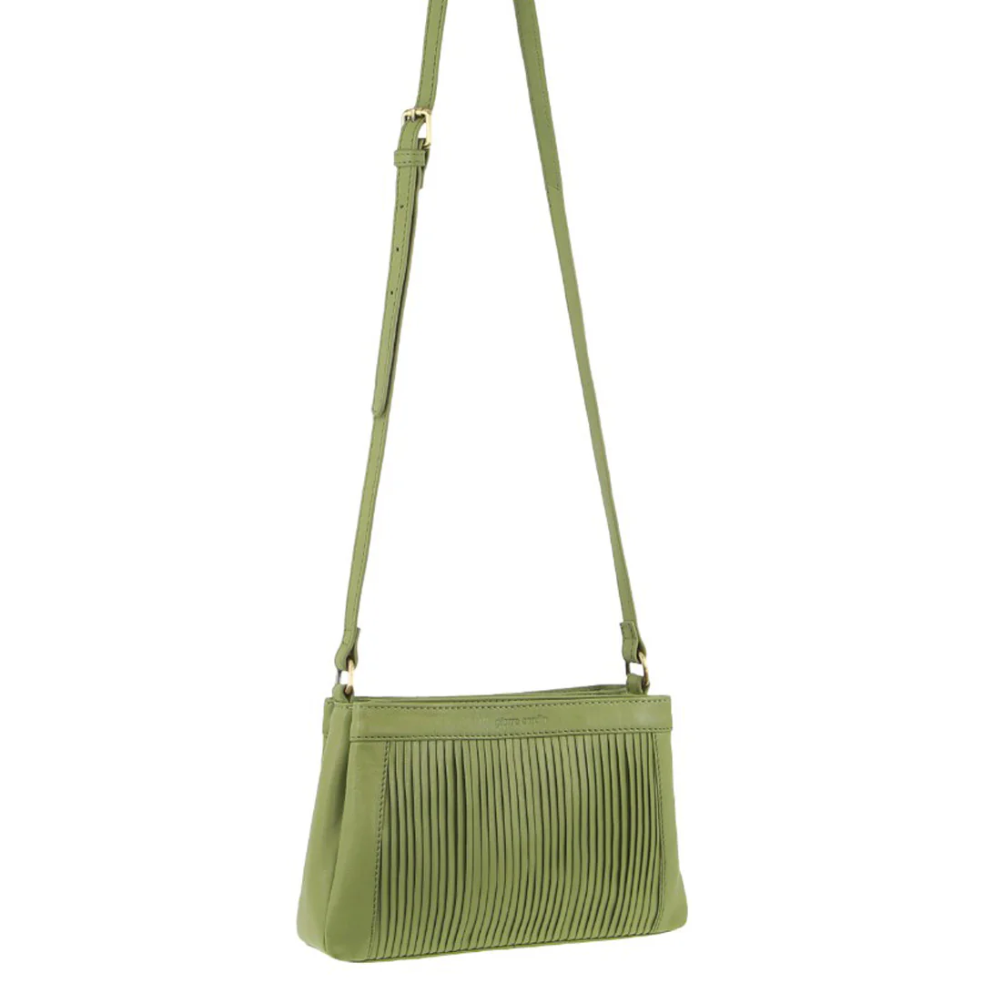 Pierre Cardin Leather Pleated Design Crossbody Bag - Image 3