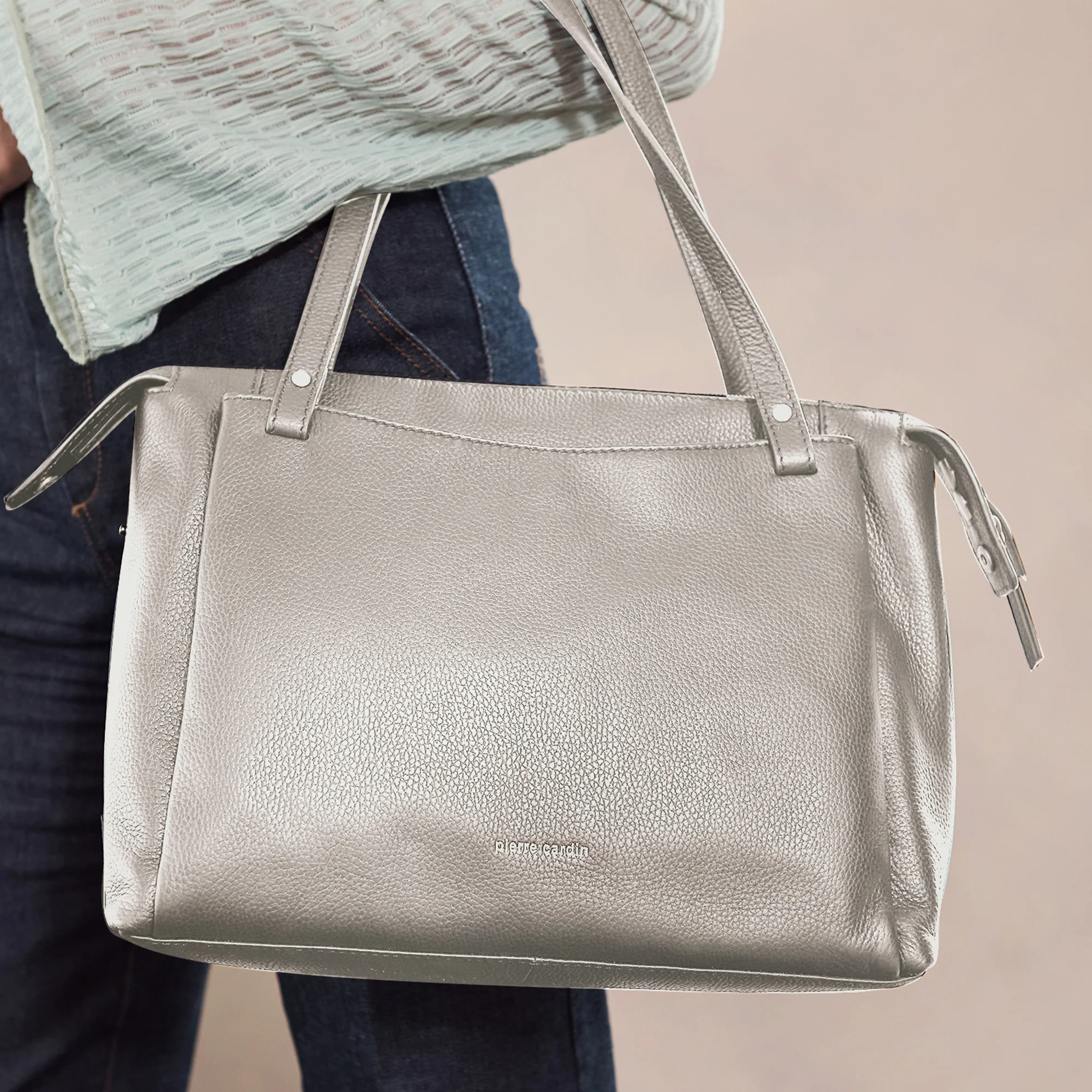 Pierre Cardin Leather Tote Bag - Image 6