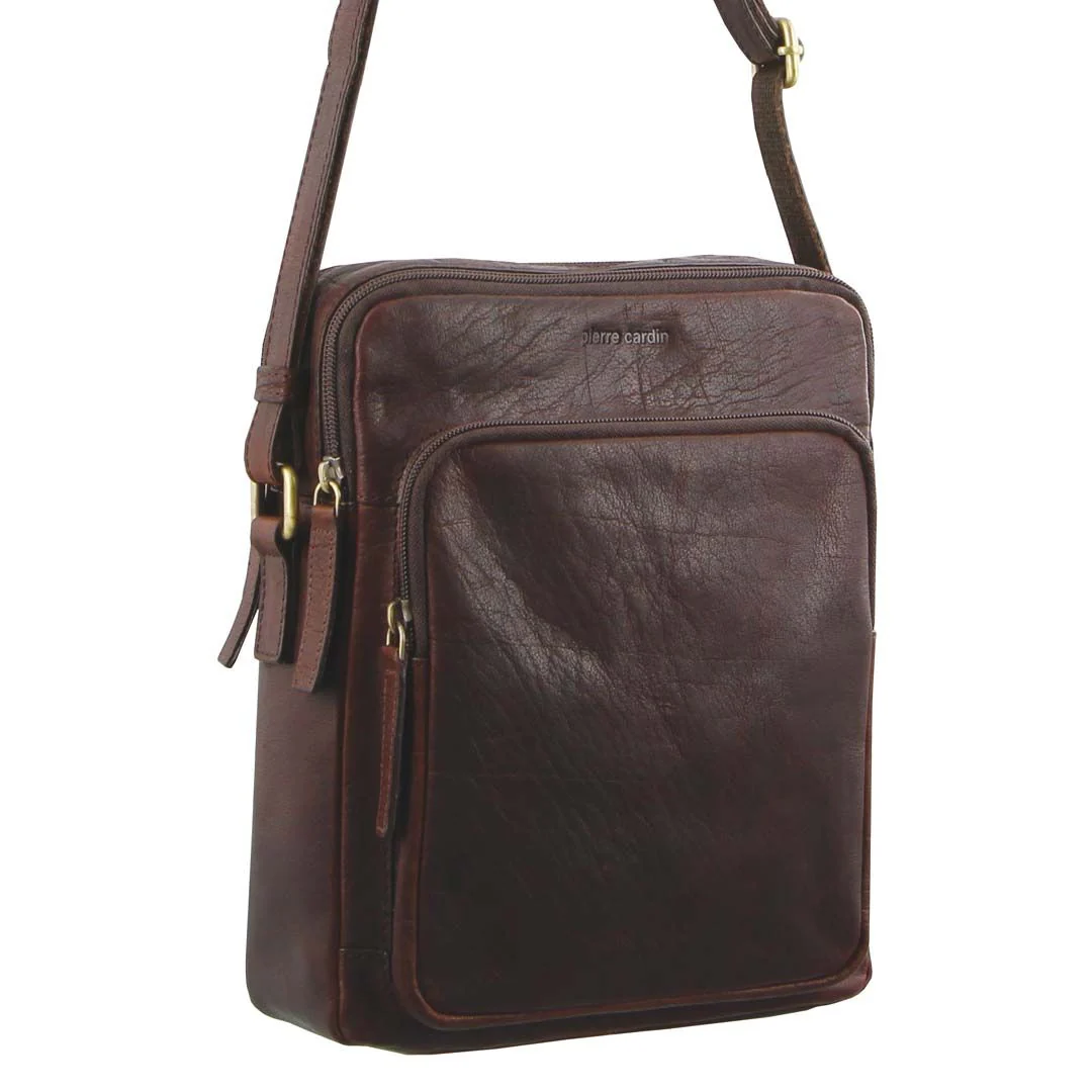 Pierre Cardin Leather Unisex Cross-Body Bag - Image 3