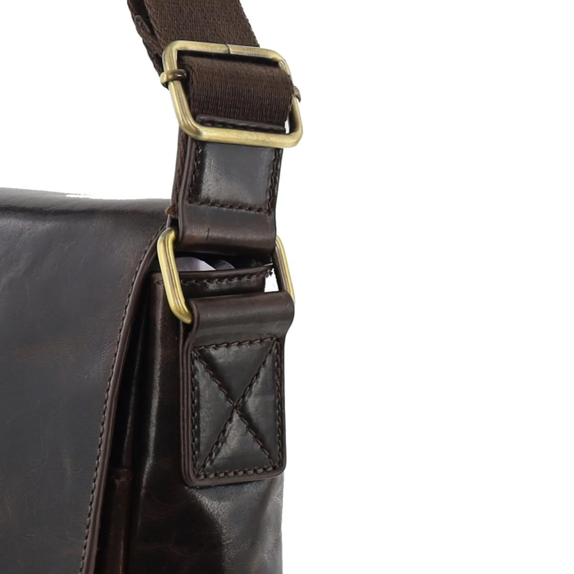 Pierre Cardin Men's Leather Classic Messenger/Computer Bag - Image 6