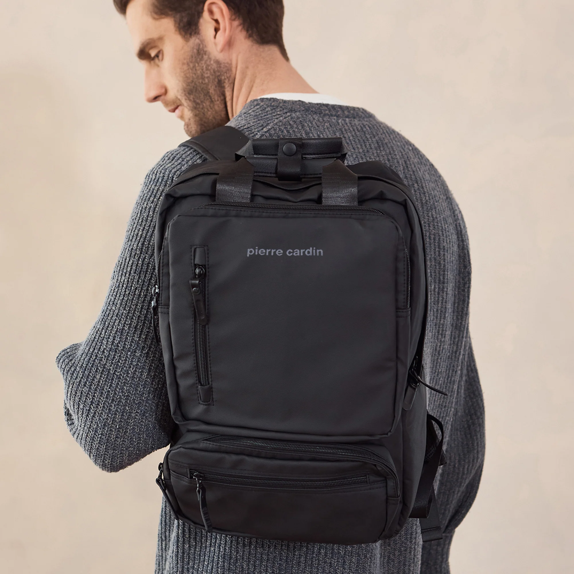 Pierre Cardin Mens Nylon Computer/Business Backpack - Image 2
