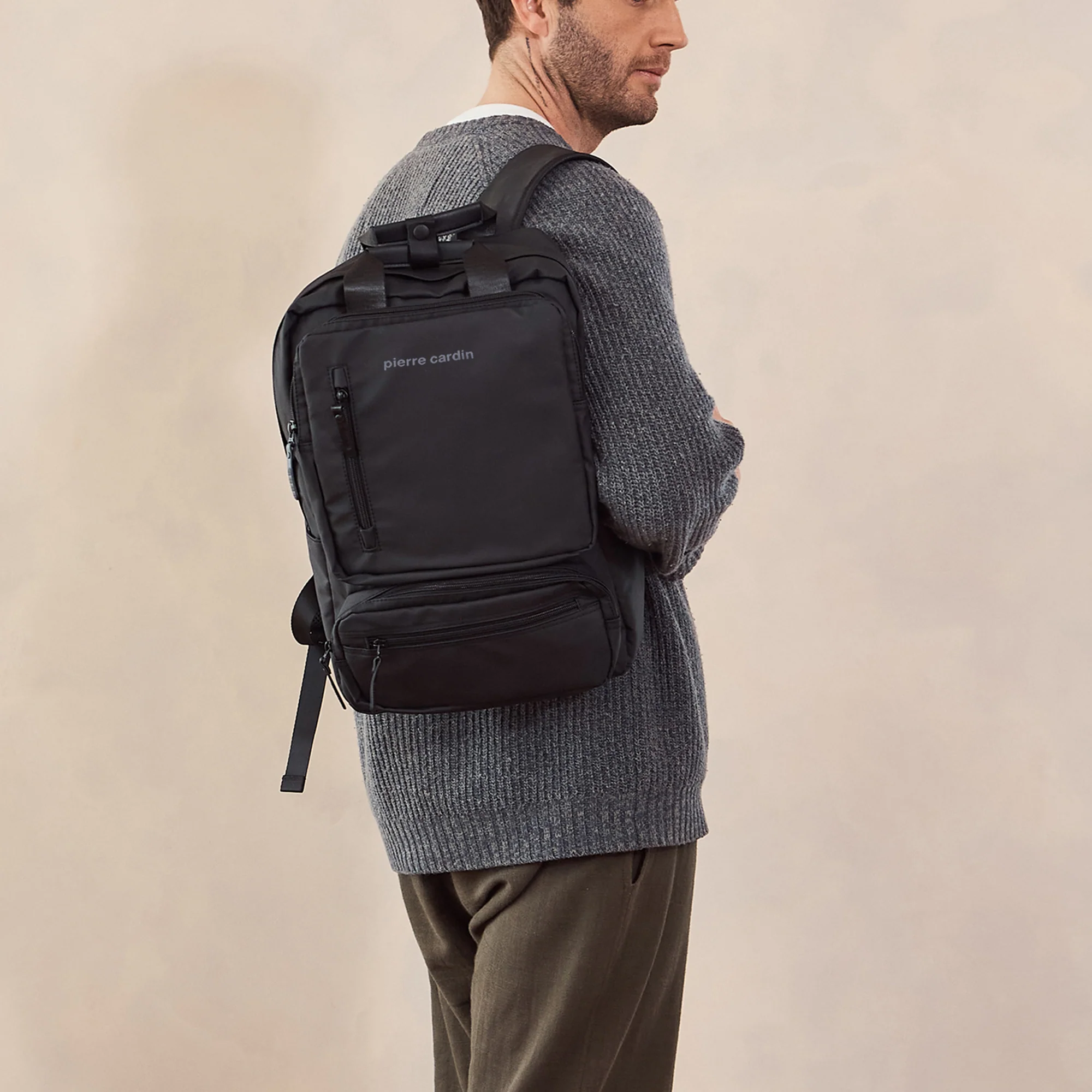 Pierre Cardin Mens Nylon Computer/Business Backpack - Image 6