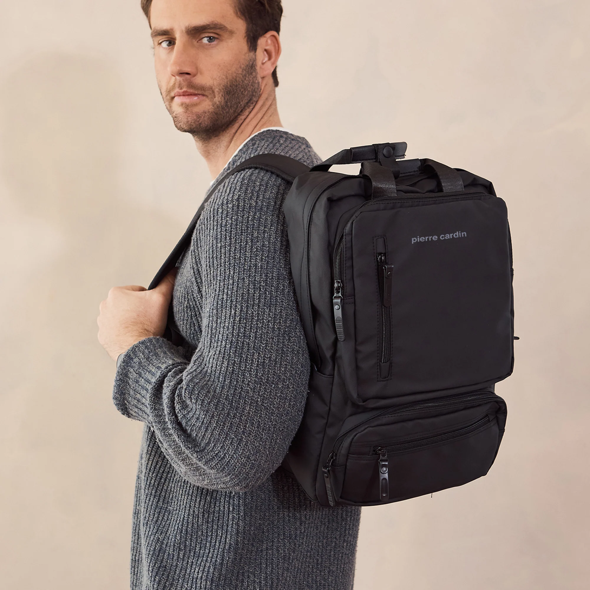 Pierre Cardin Mens Nylon Computer/Business Backpack - Image 7