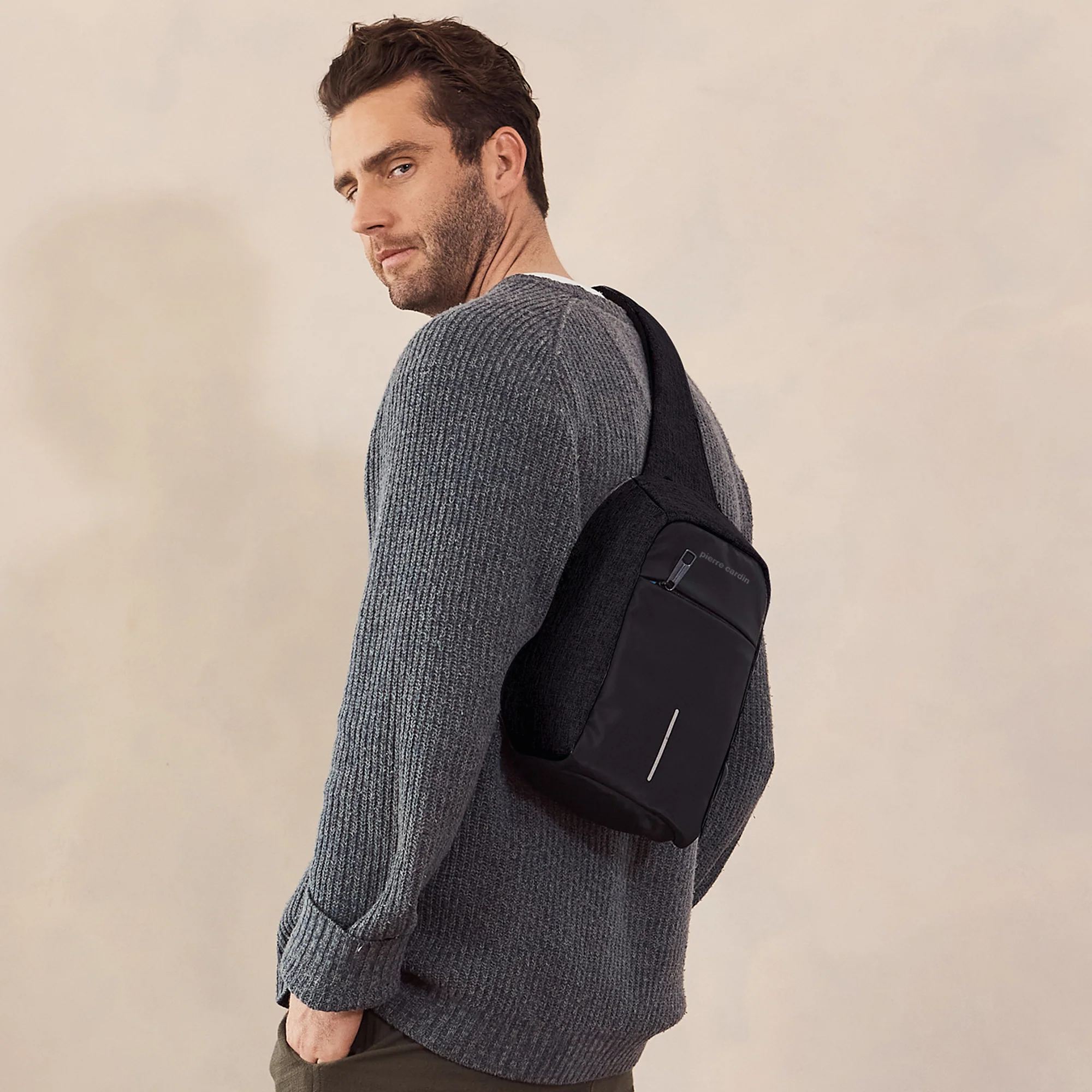 Pierre Cardin Mens Nylon Sling Bag - Image 2