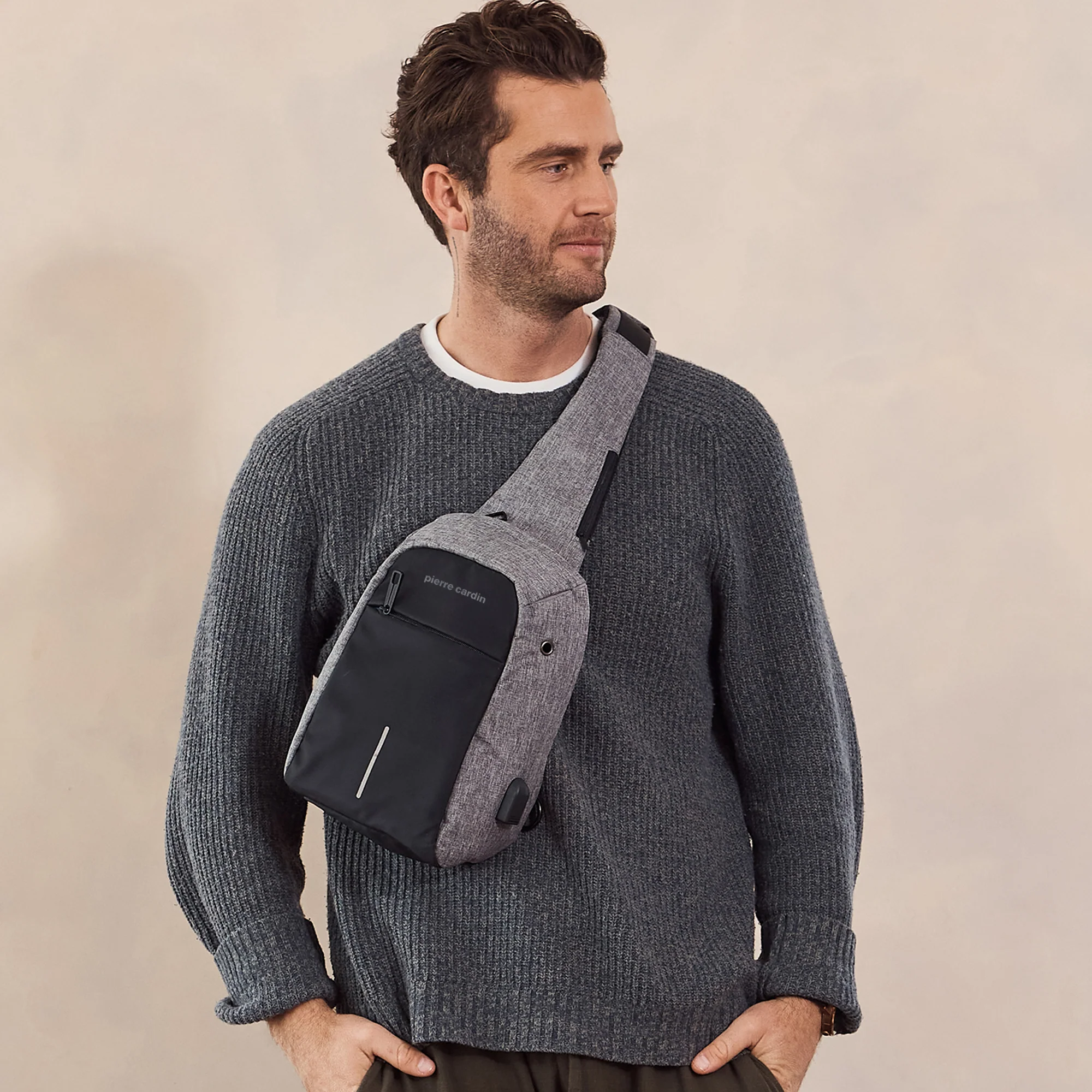 Pierre Cardin Mens Nylon Sling Bag - Image 2