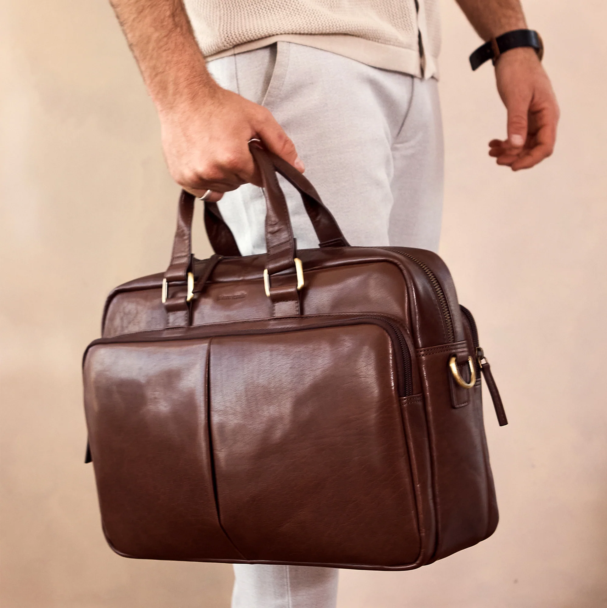 Pierre Cardin Men's Rustic Business Computer Bag - Image 7