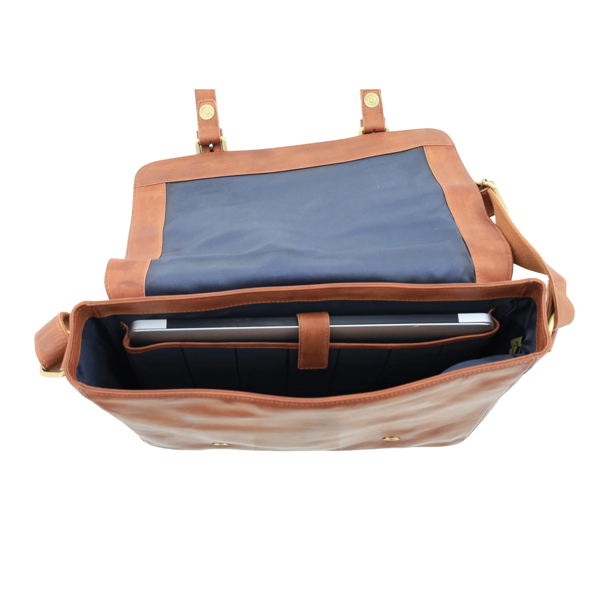 Pierre Cardin Men's Rustic Leather Computer Satchel - Image 2