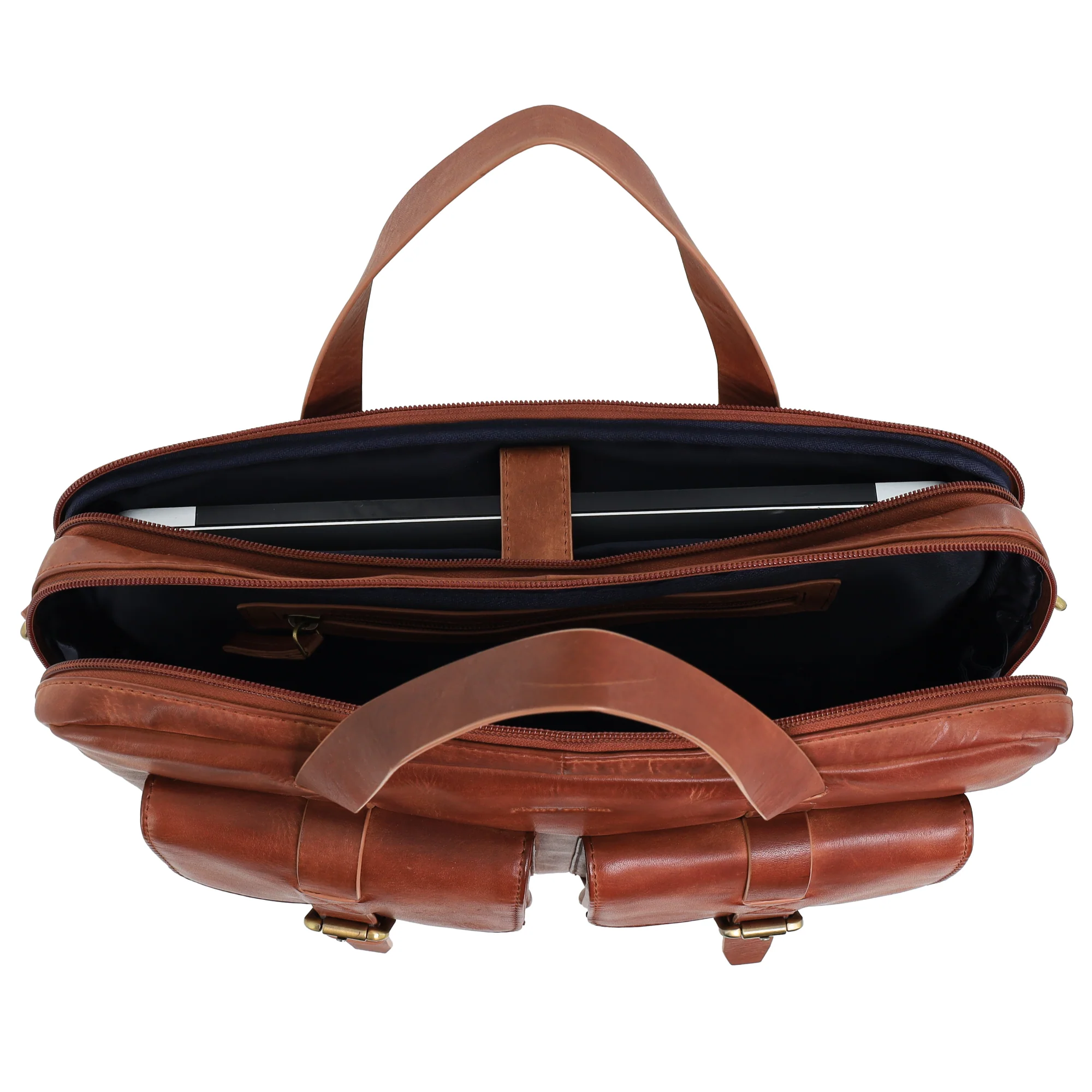 Pierre Cardin Men's Rustic Leather Satchel/Messenger Bag - Image 2