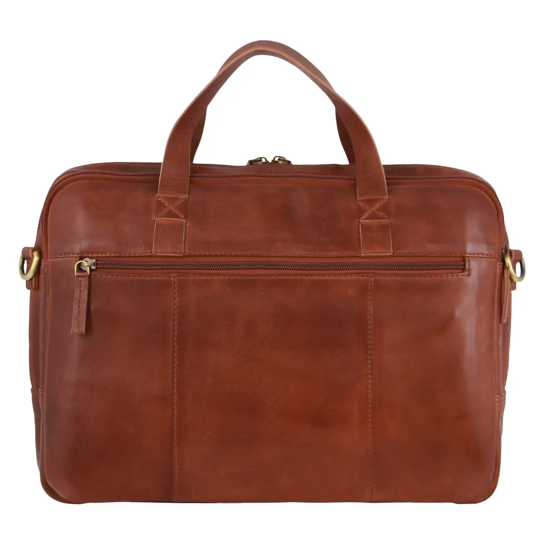 Pierre Cardin Men's Rustic Leather Satchel/Messenger Bag - Image 5