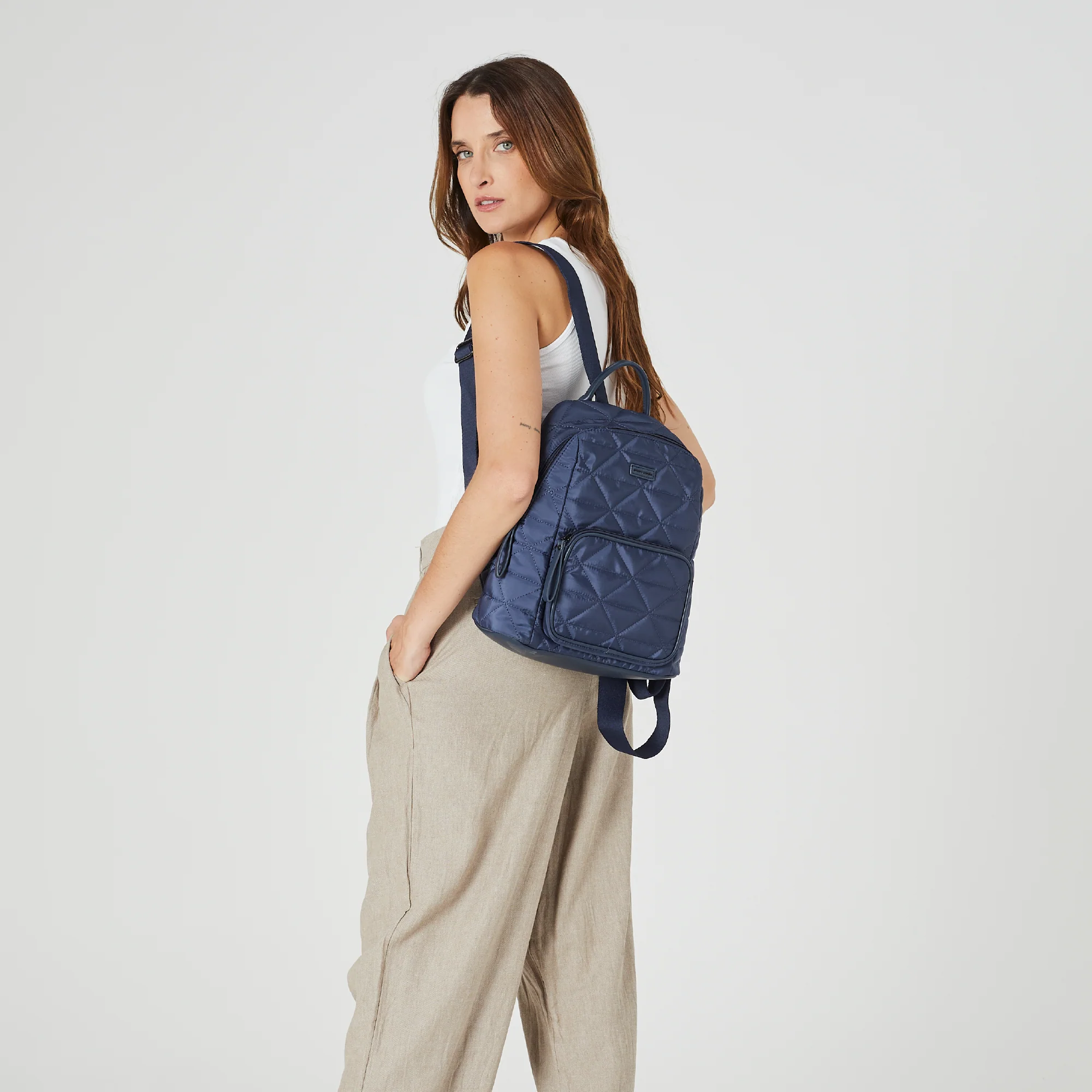 Pierre Cardin Nylon Quilted Backpack