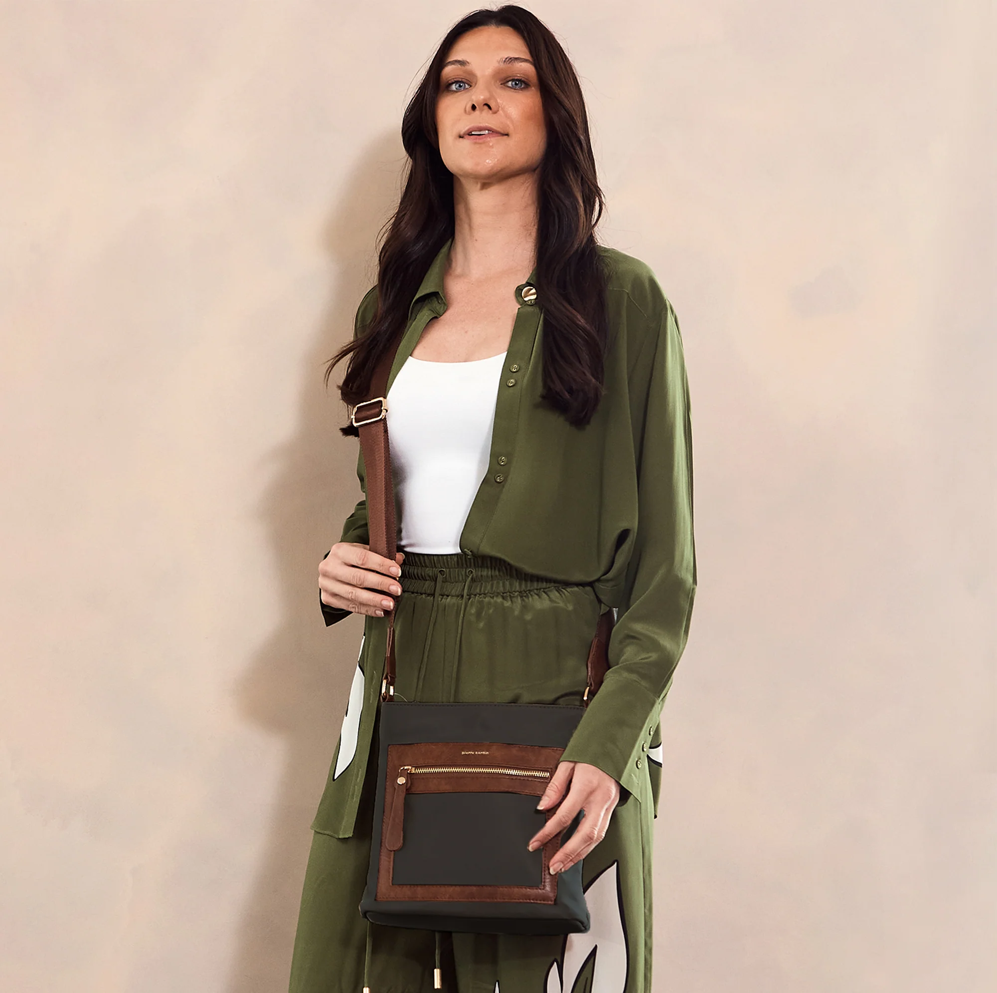 Pierre Cardin RFID Lightweight Nylon Crossbody Bag - Image 2
