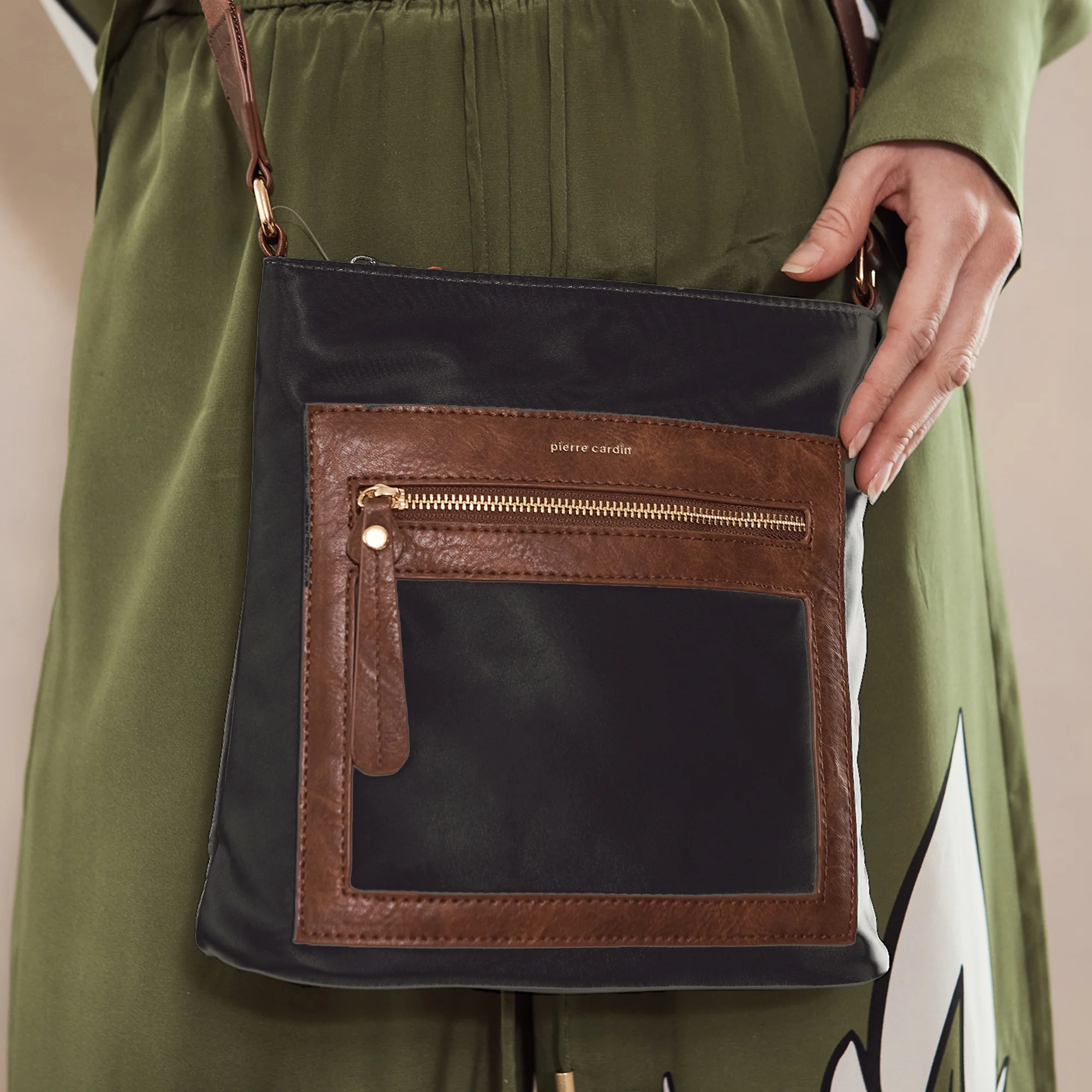 Pierre Cardin RFID Lightweight Nylon Crossbody Bag - Image 6