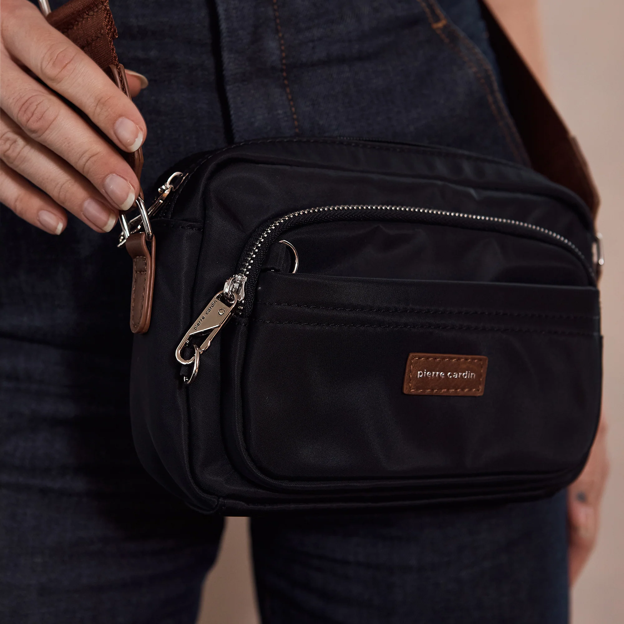 Pierre Cardin RFID Anti-Theft Nylon Crossbody Bag - Image 5