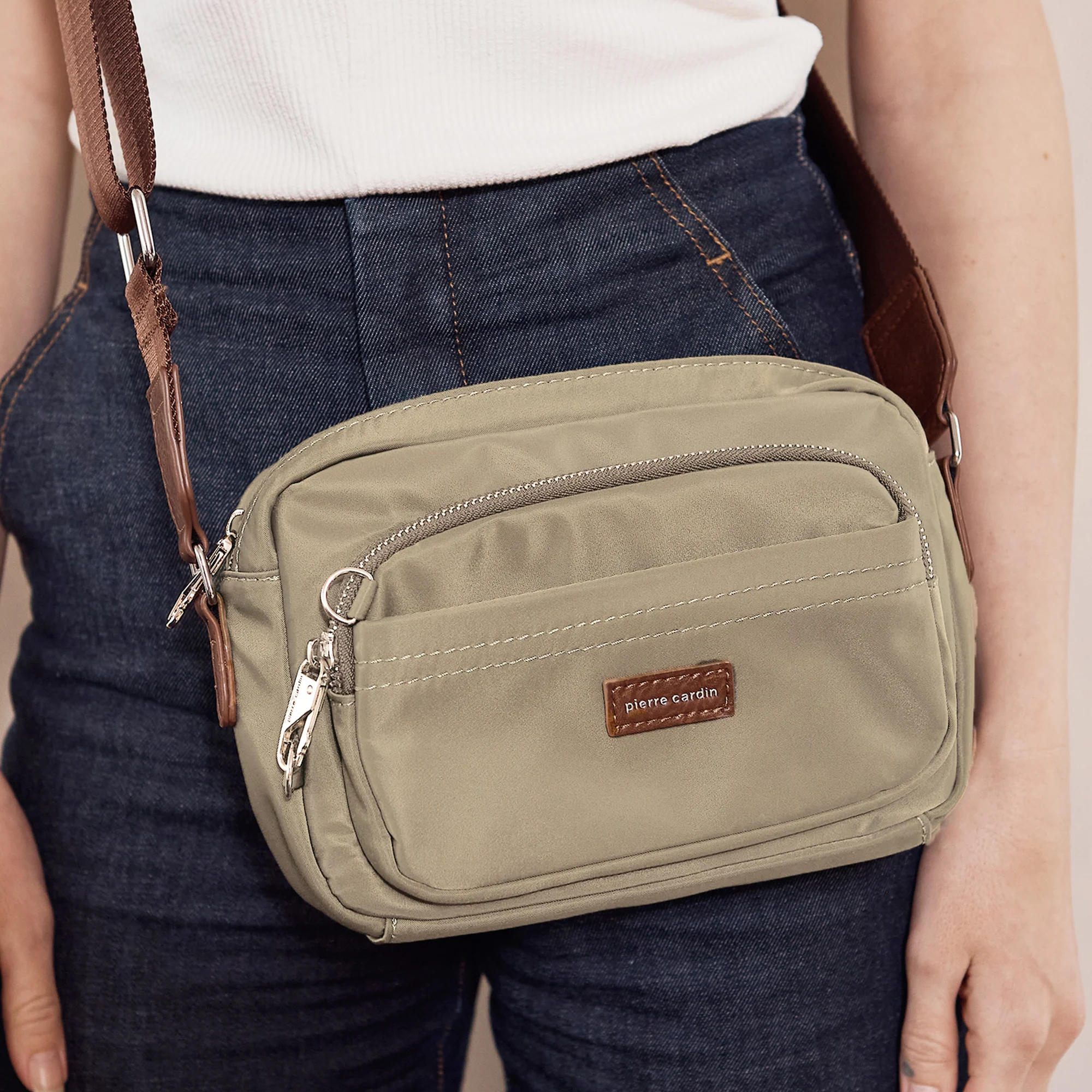 Pierre Cardin RFID Anti-Theft Nylon Crossbody Bag - Image 5
