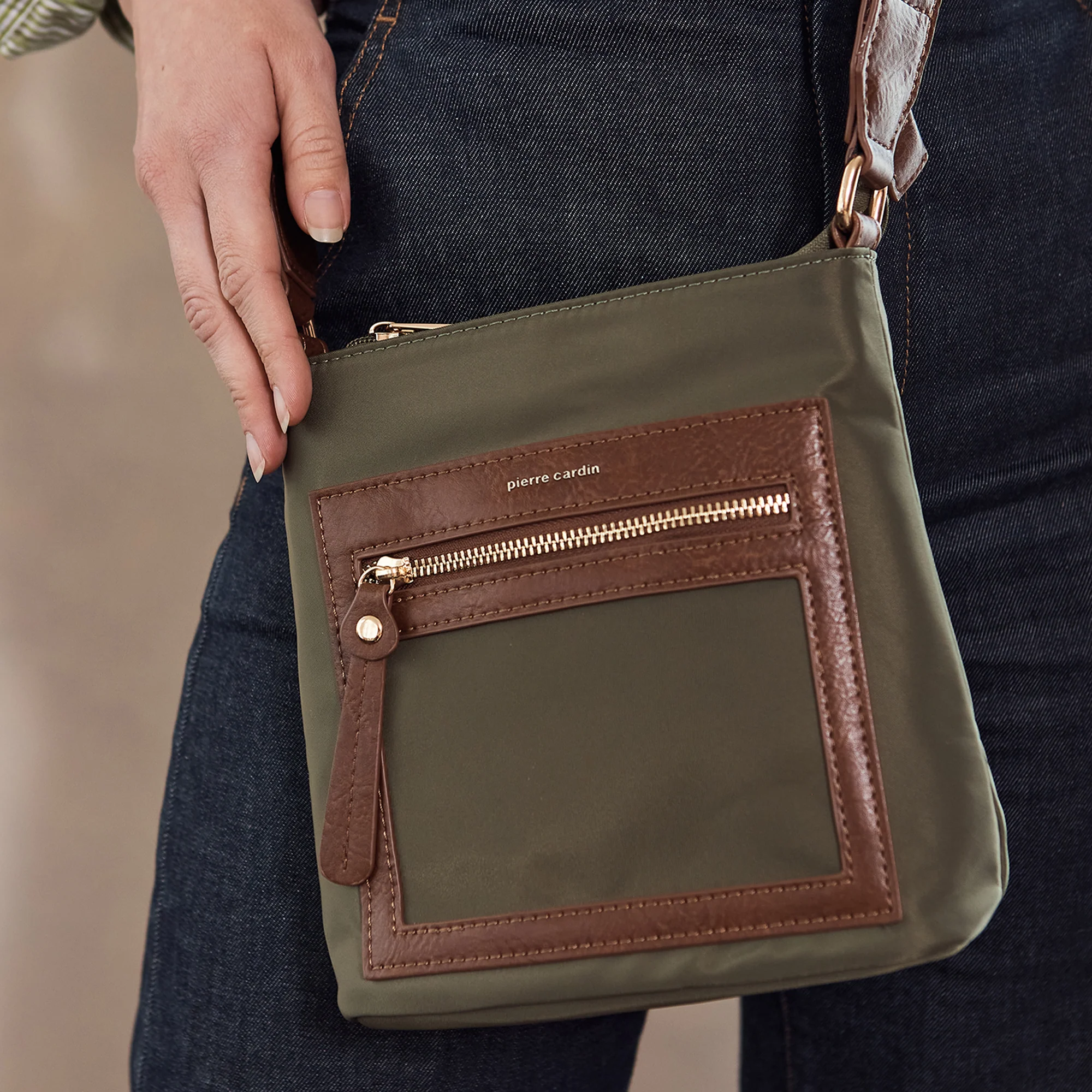 Pierre Cardin RFID Lightweight Nylon Crossbody Bag - Image 7