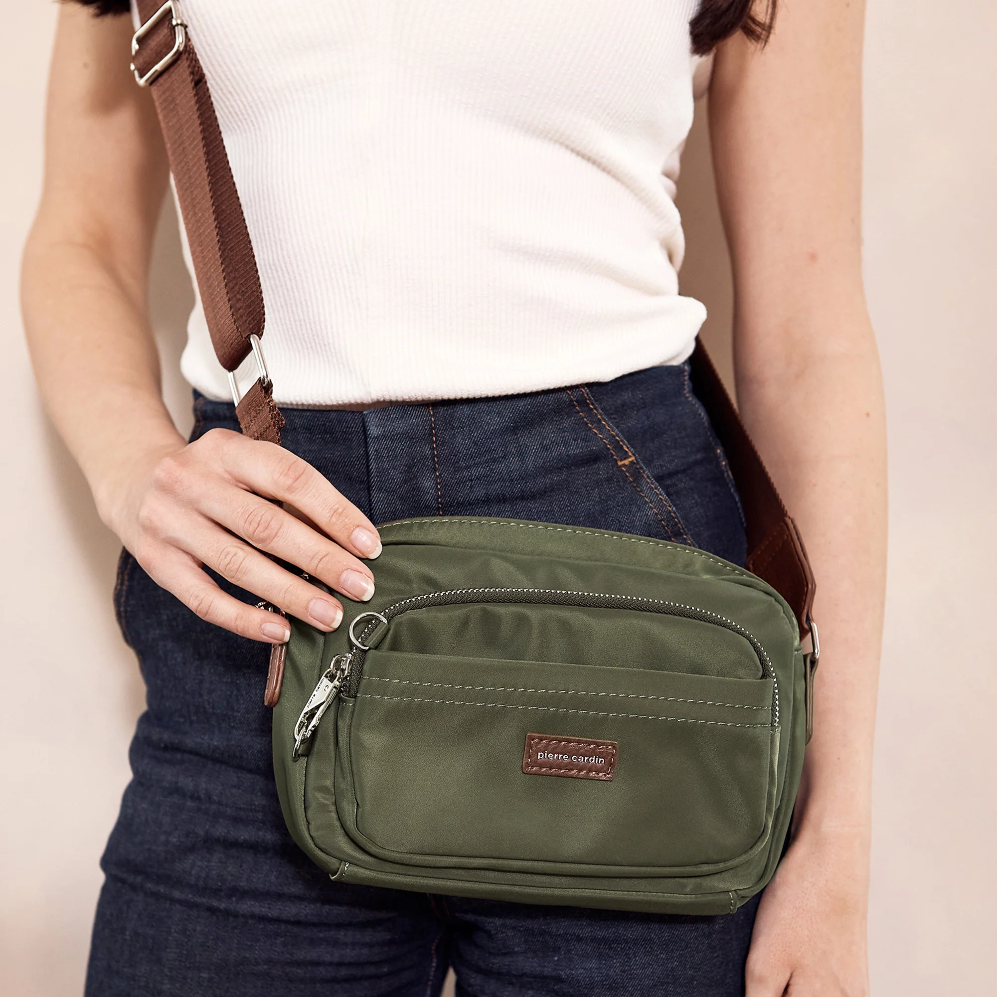 Pierre Cardin RFID Anti-Theft Nylon Crossbody Bag - Image 9