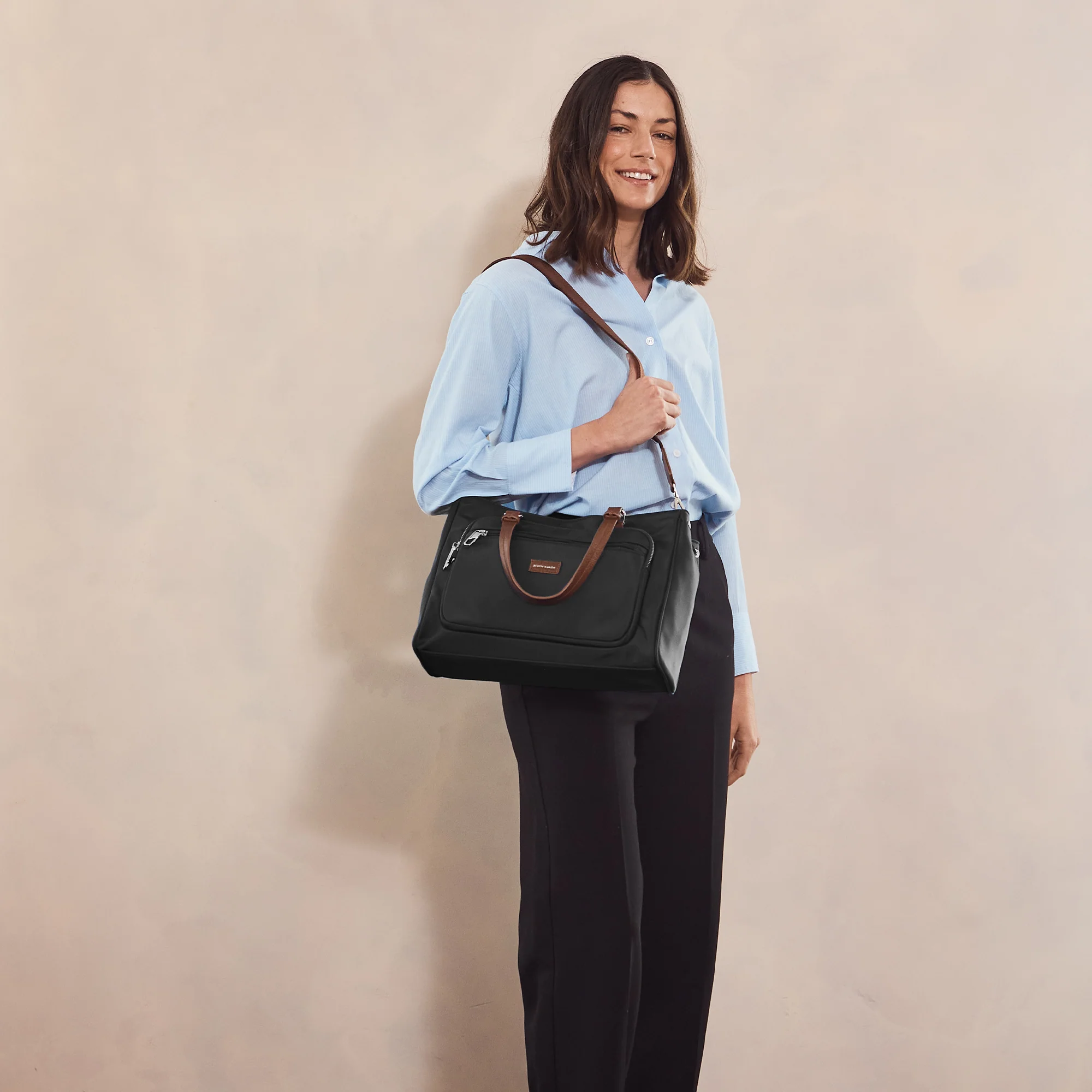 Pierre Cardin RFID Anti-Theft Nylon Mini Tote with Crossbody - Image 4