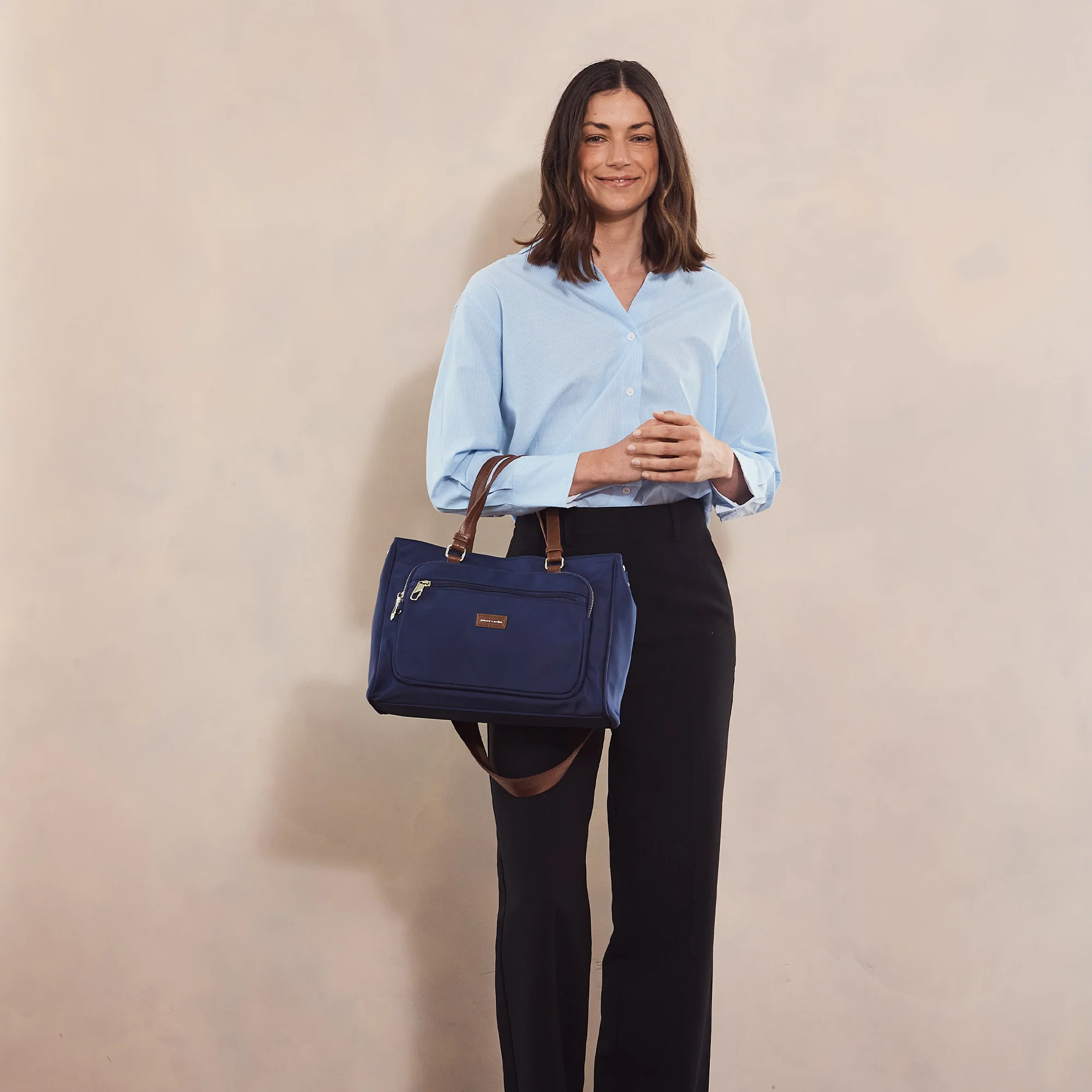 Pierre Cardin RFID Anti-Theft Nylon Mini Tote with Crossbody - Image 2