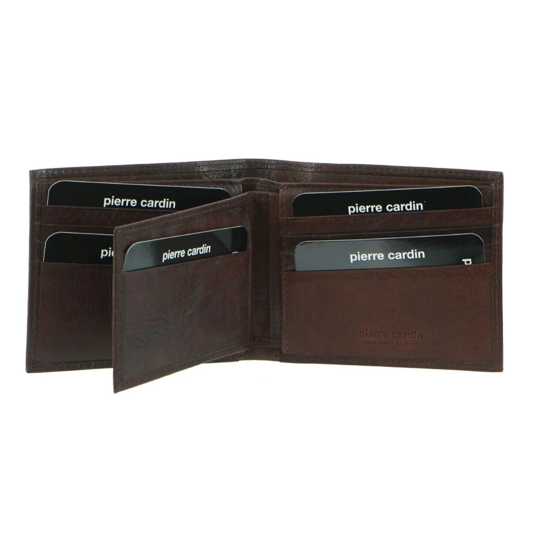 Pierre Cardin Rustic Leather Bi-Fold Men's Wallet - Image 2
