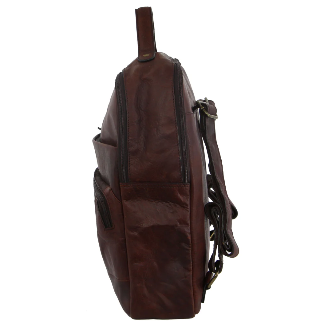 Pierre Cardin Rustic Leather Business Backpack/Computer Bag - Image 2